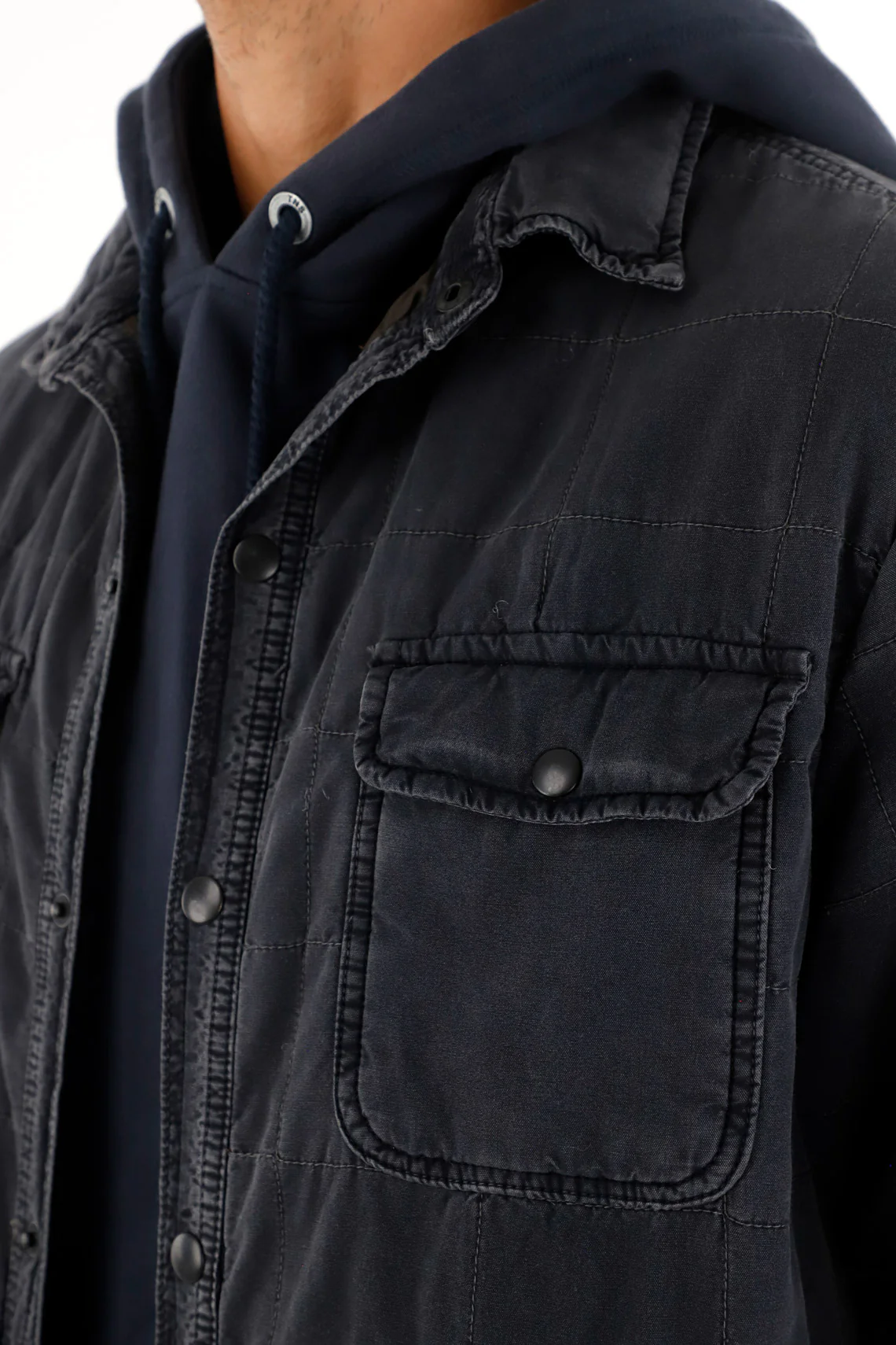 Men's Black Quilted Jacket - Image 3