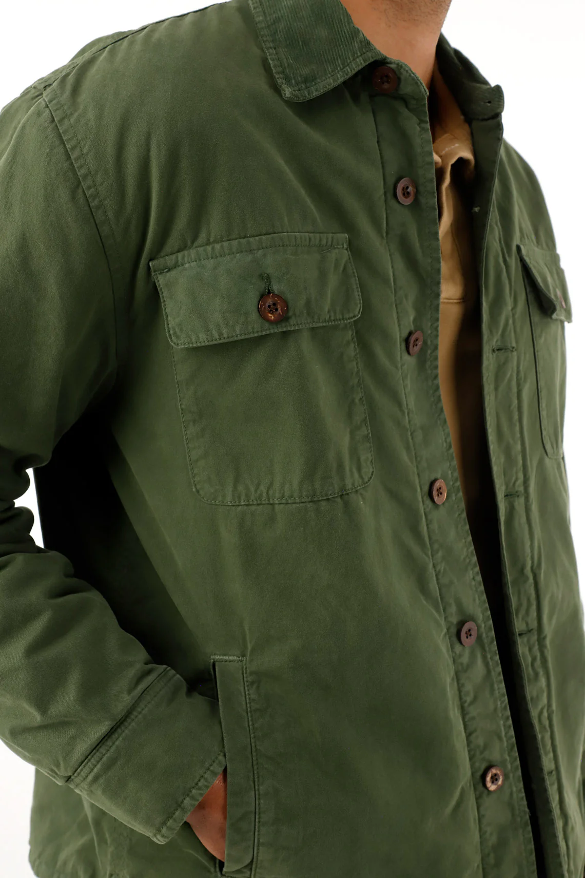 Men's Green Jacket with Patch Pockets - Image 4
