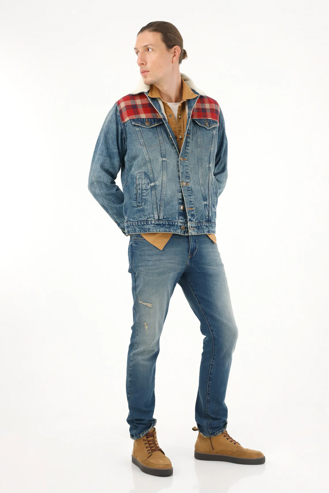 Men's Sherpa Lined Trucker Jacket - Image 2