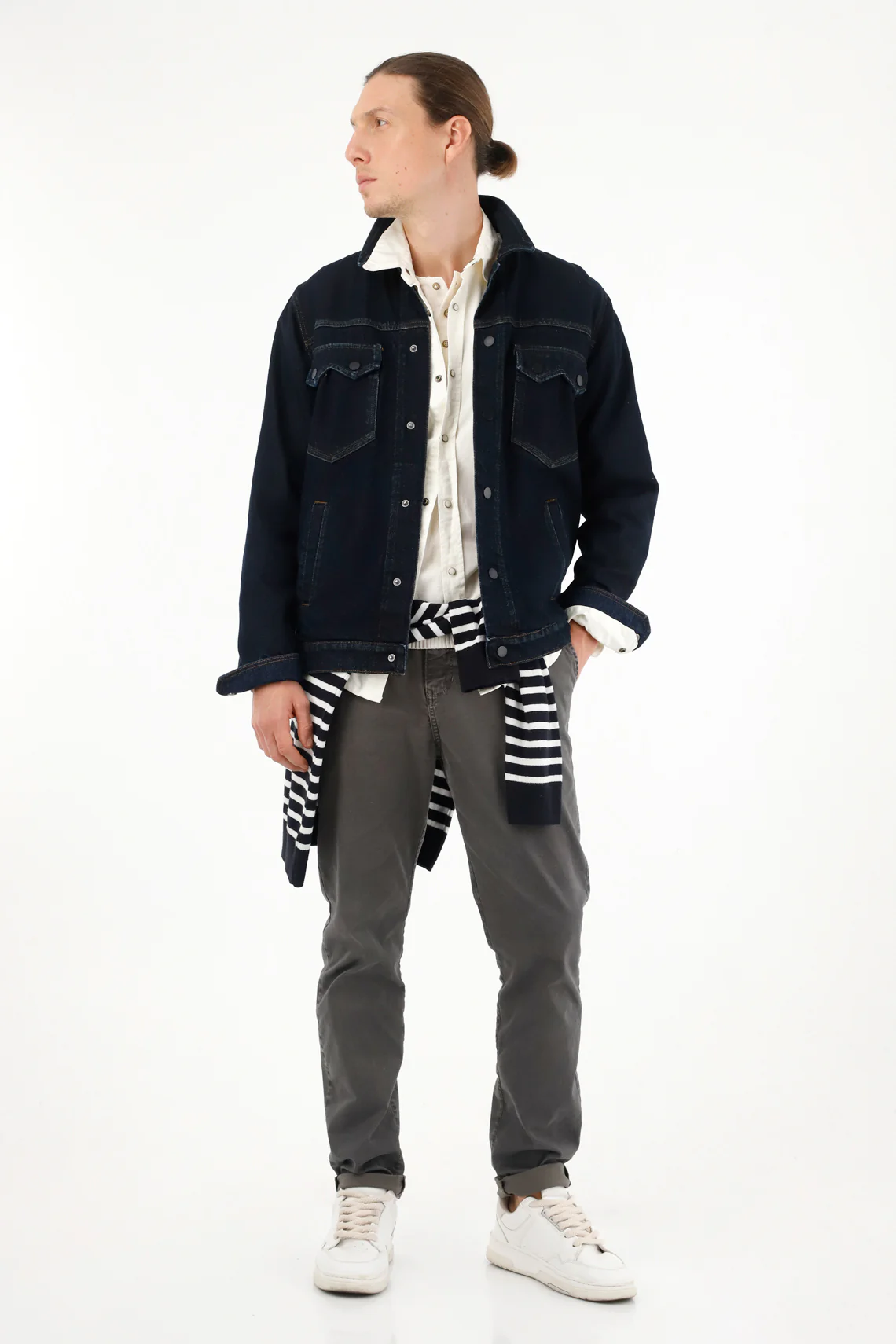 Men's Trucker Jacket with Flap Pockets - Image 2