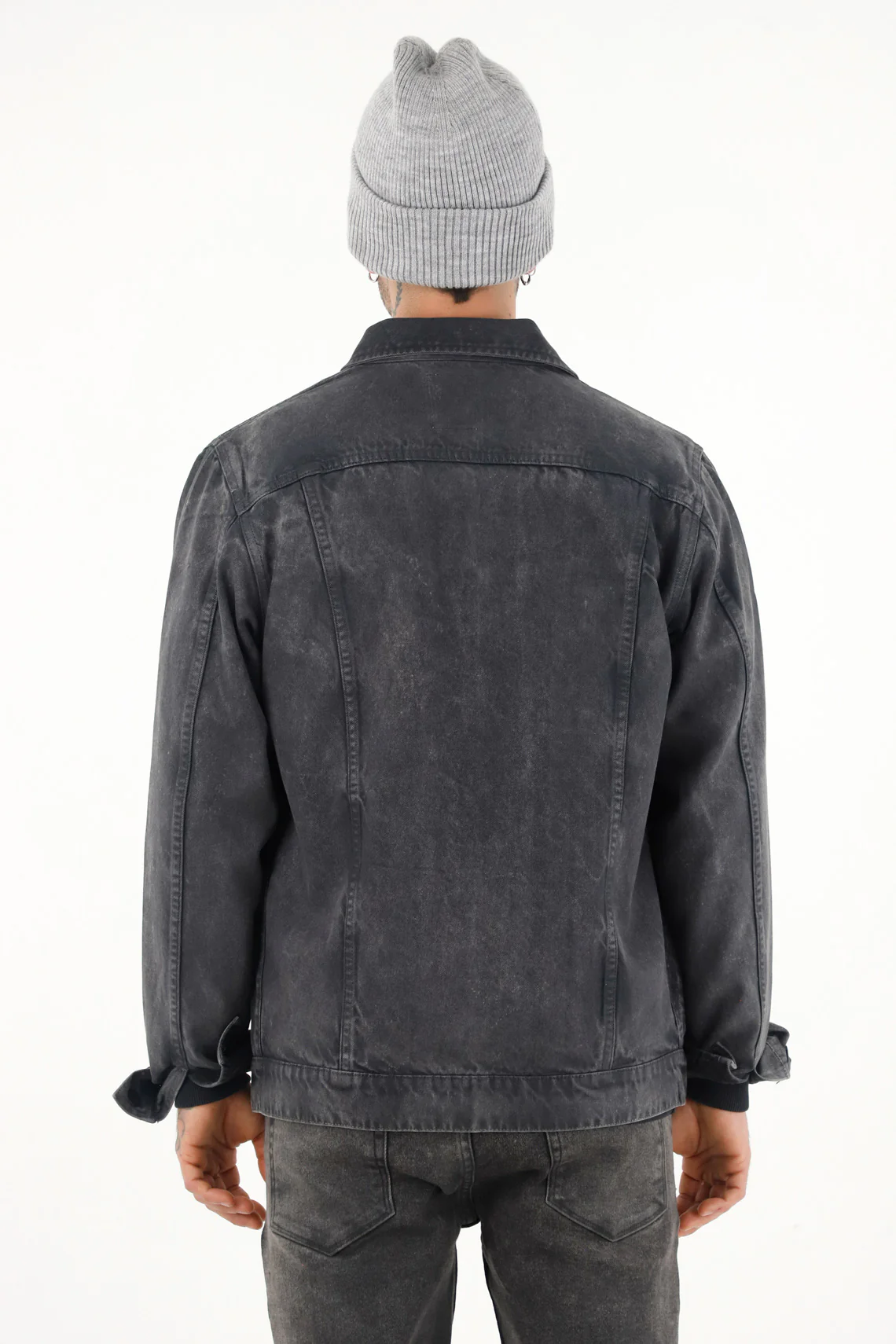 Men's Faux Leather Trucker Jacket - Image 5