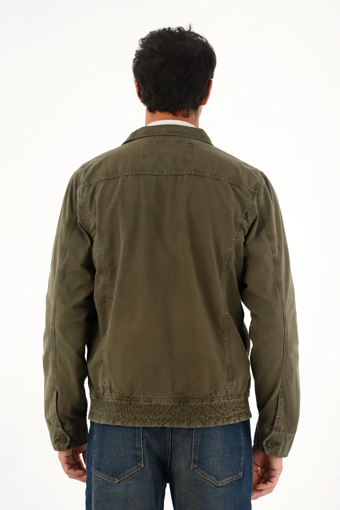 Classic Green Front-Closure Overcoat for Men - Image 4