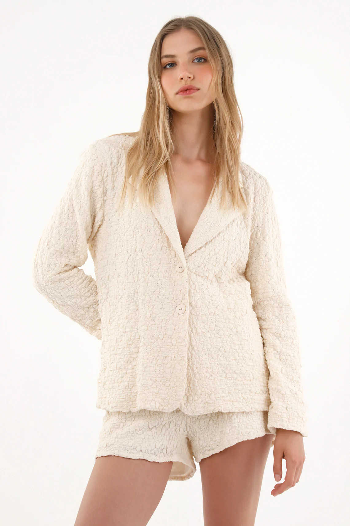 Women's Cream Blazer Coat