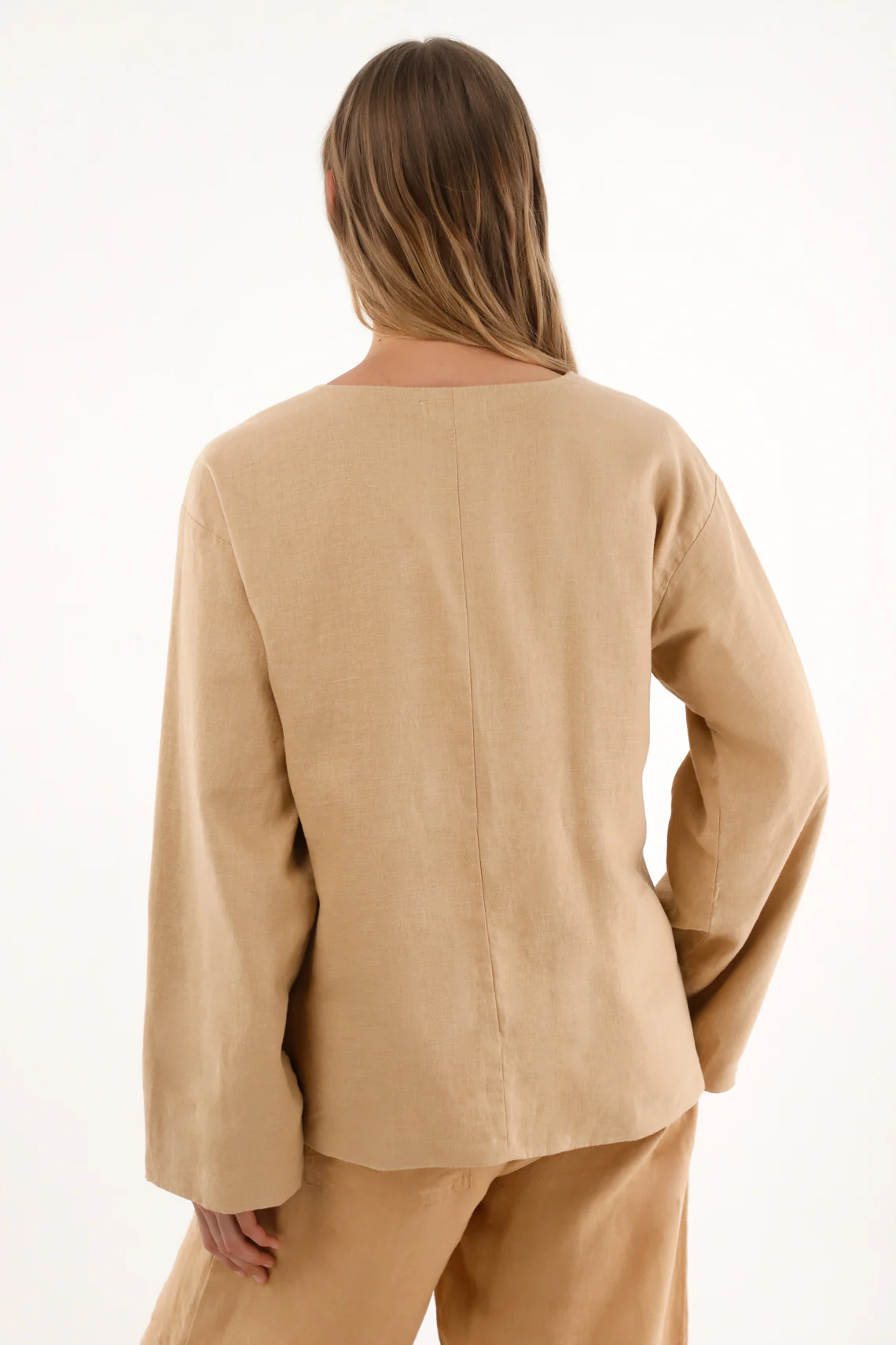 100% Linen Women’s Coat with Embroidery - Image 4