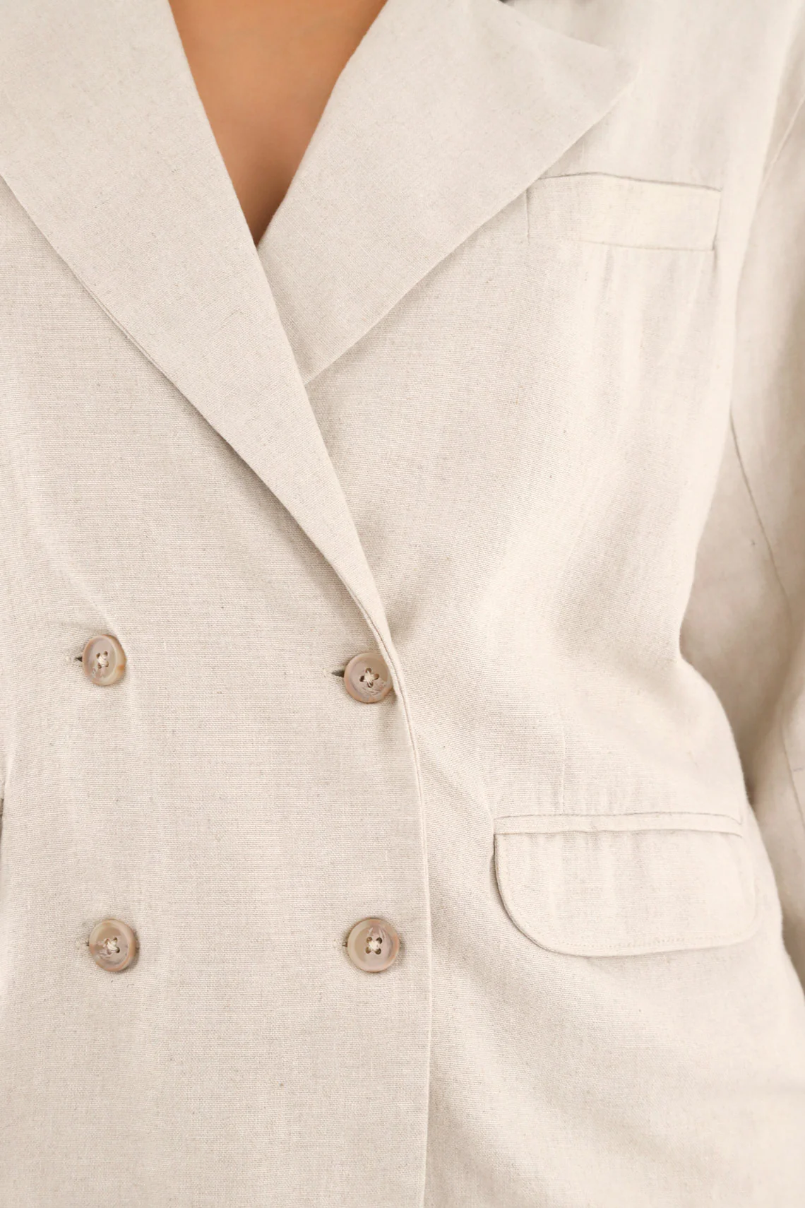 Women's Ecru Blazer Jacket - Image 3