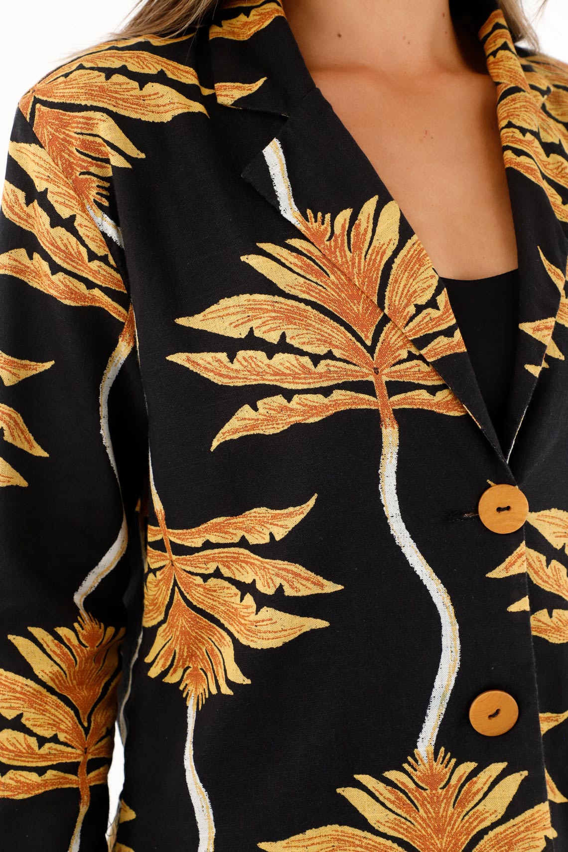Women's Black Printed Oversized Coat - Image 3