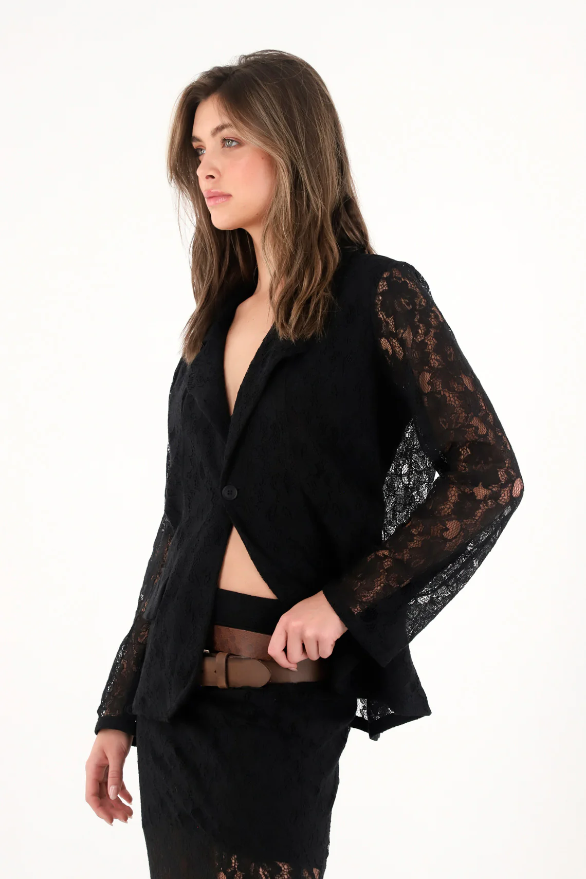 Women's Black Lace Blazer - Image 2