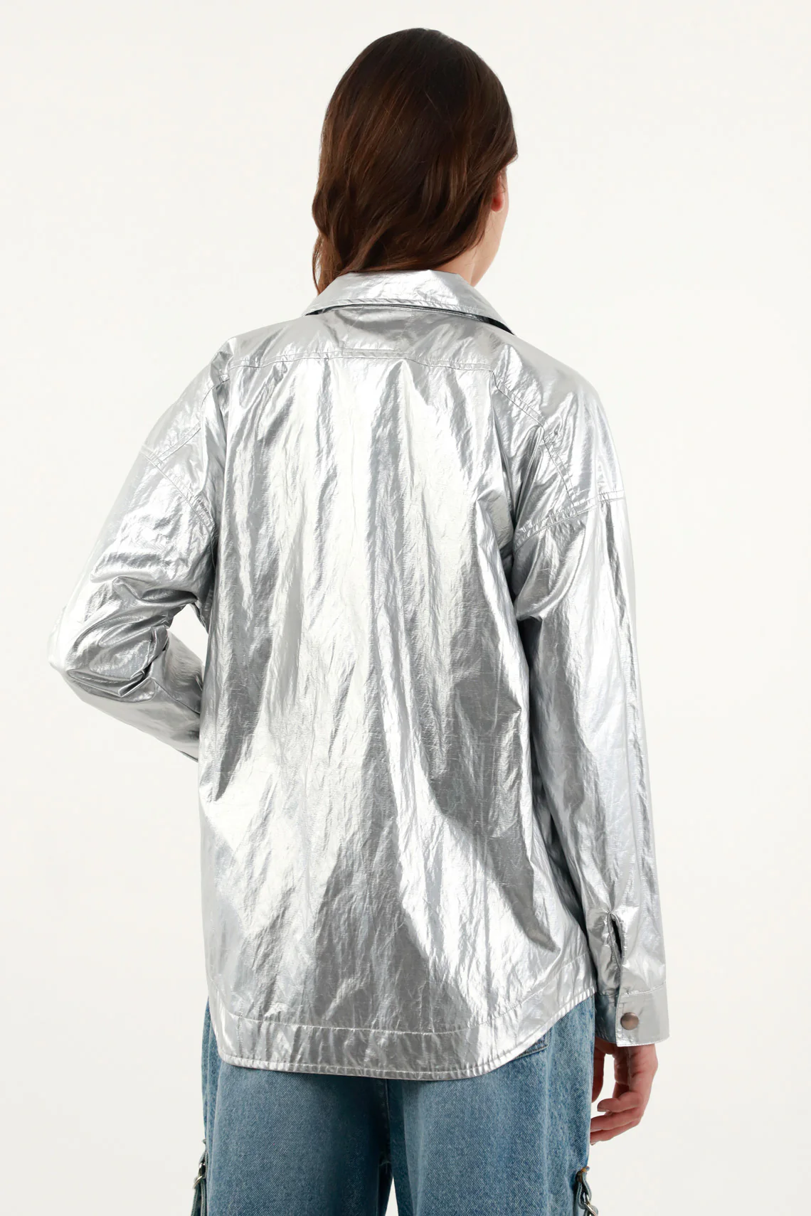 Women's Metallic Effect Jacket-Shirt - Image 5