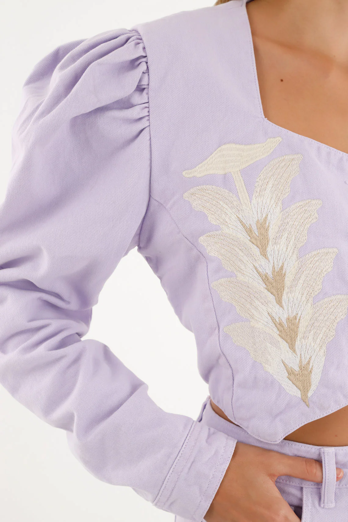 Women's Purple Jacket with Decorative Embroidery - Image 3