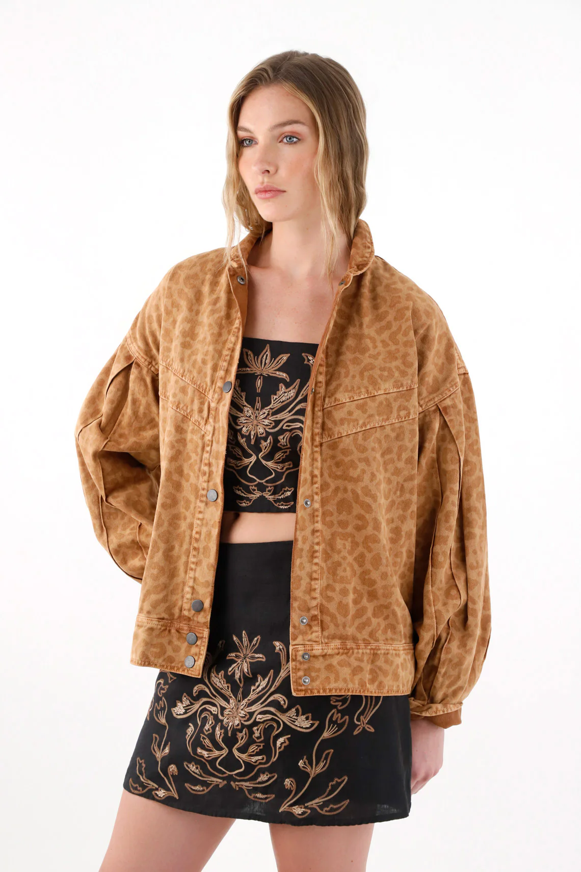 Women's Oversized Animal Print Coffee Coat