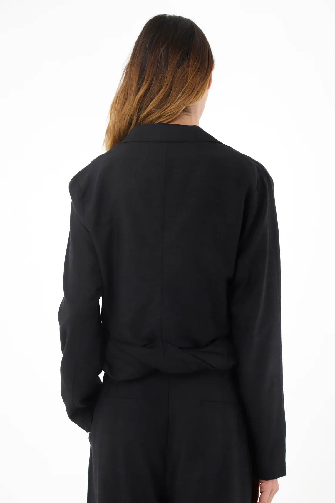 Women's Black Jacket with Bias Trim - Image 4