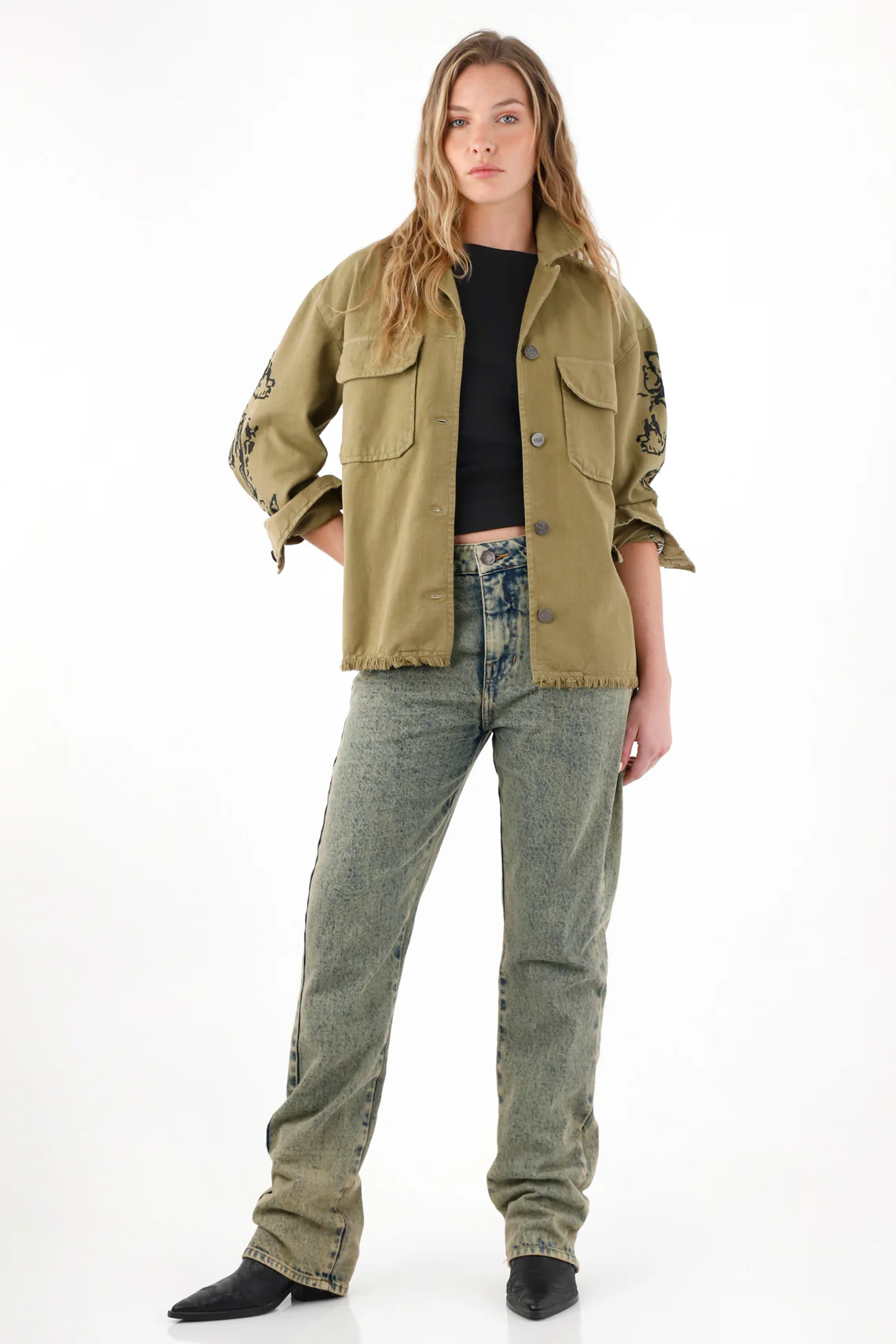 Women's 100% Cotton Green Jacket - Image 2