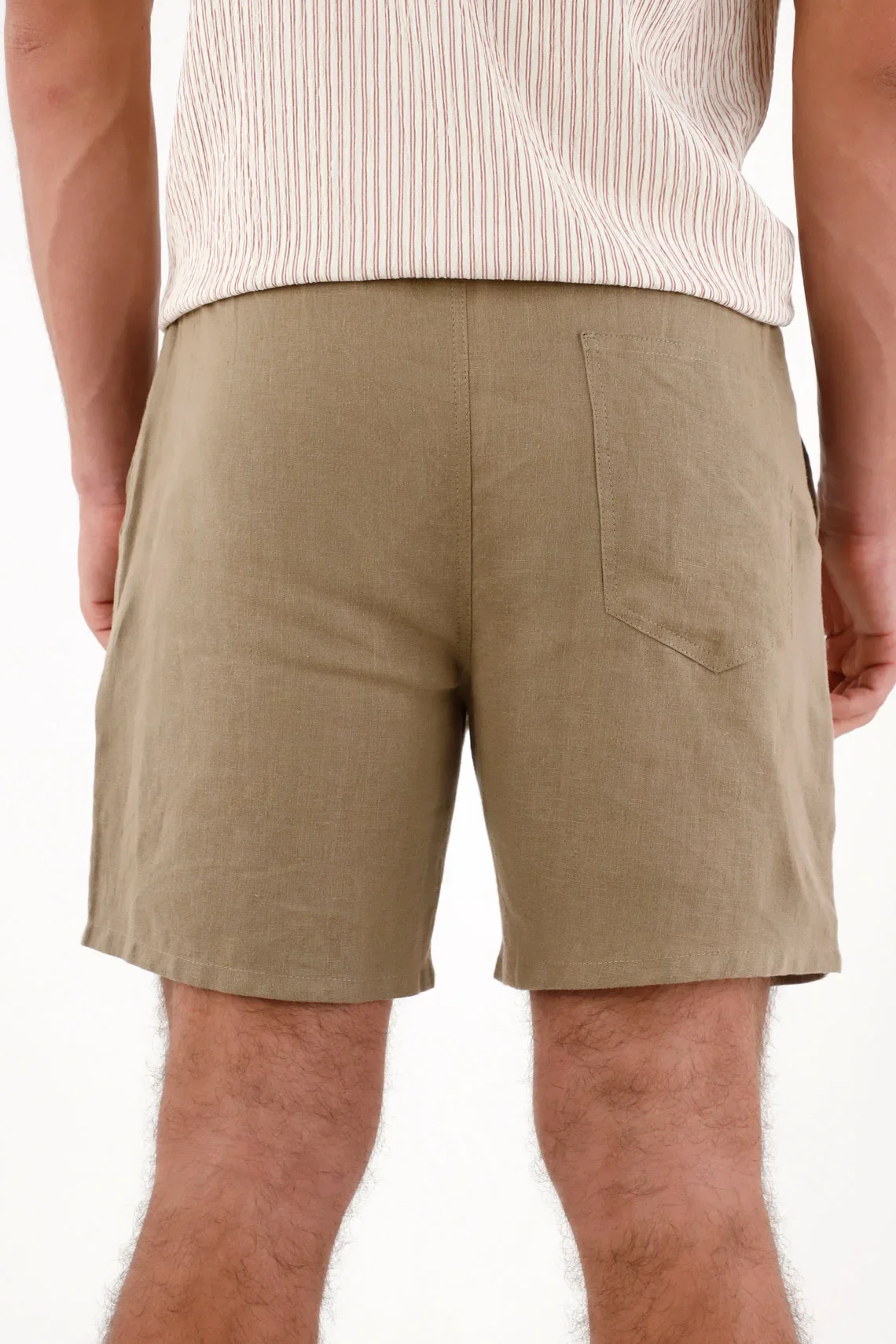 Bermuda en 100% lino clásica café para hombre - Image 4