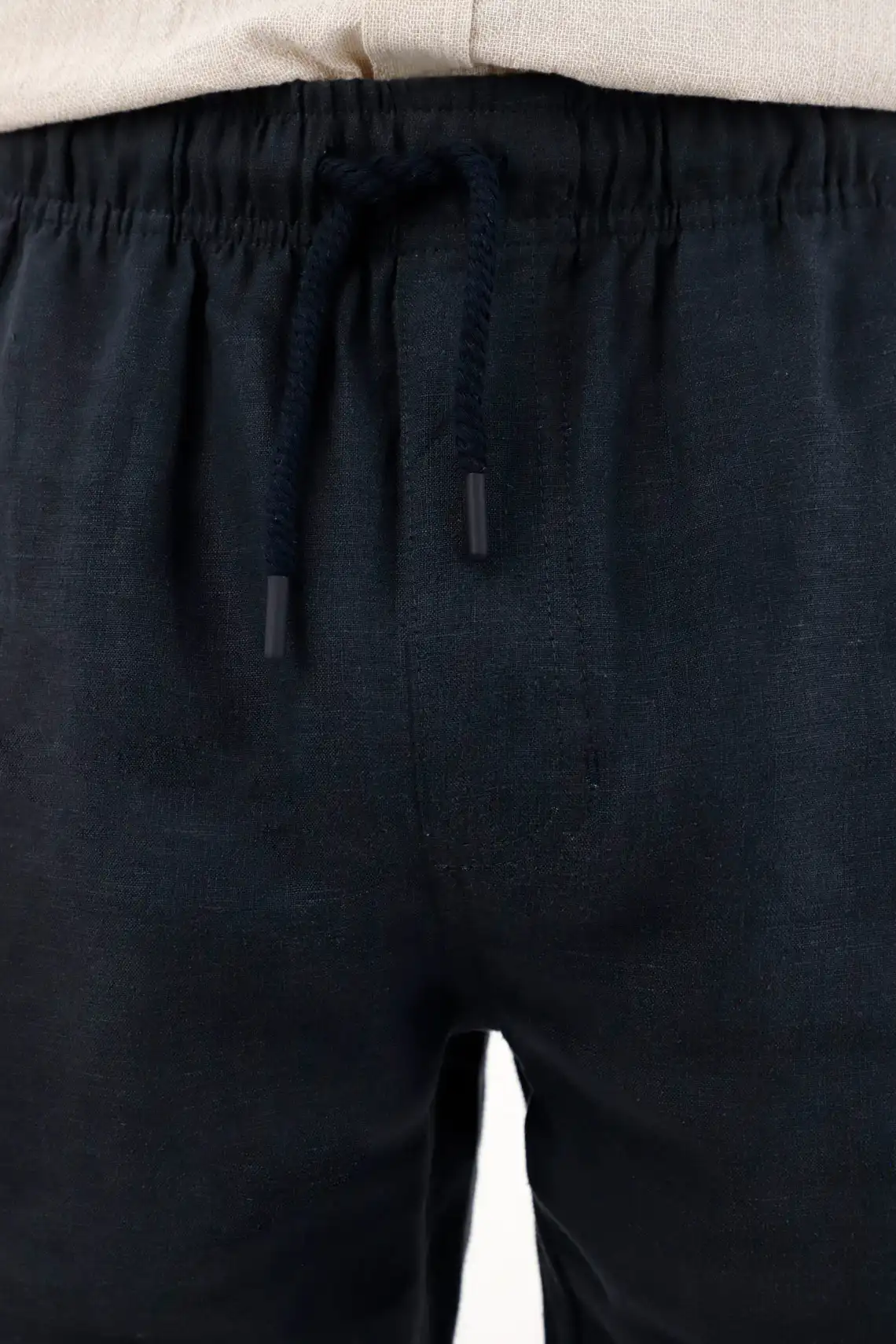 Bermuda en 100% lino clásica azul para hombre - Image 3