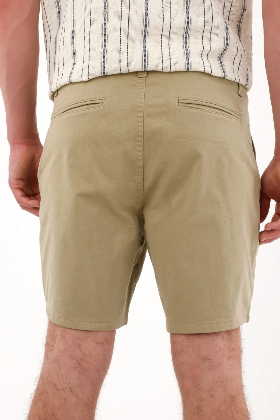 Men's Chino Style Bermuda Shorts with Brown Piped Pockets - Image 4