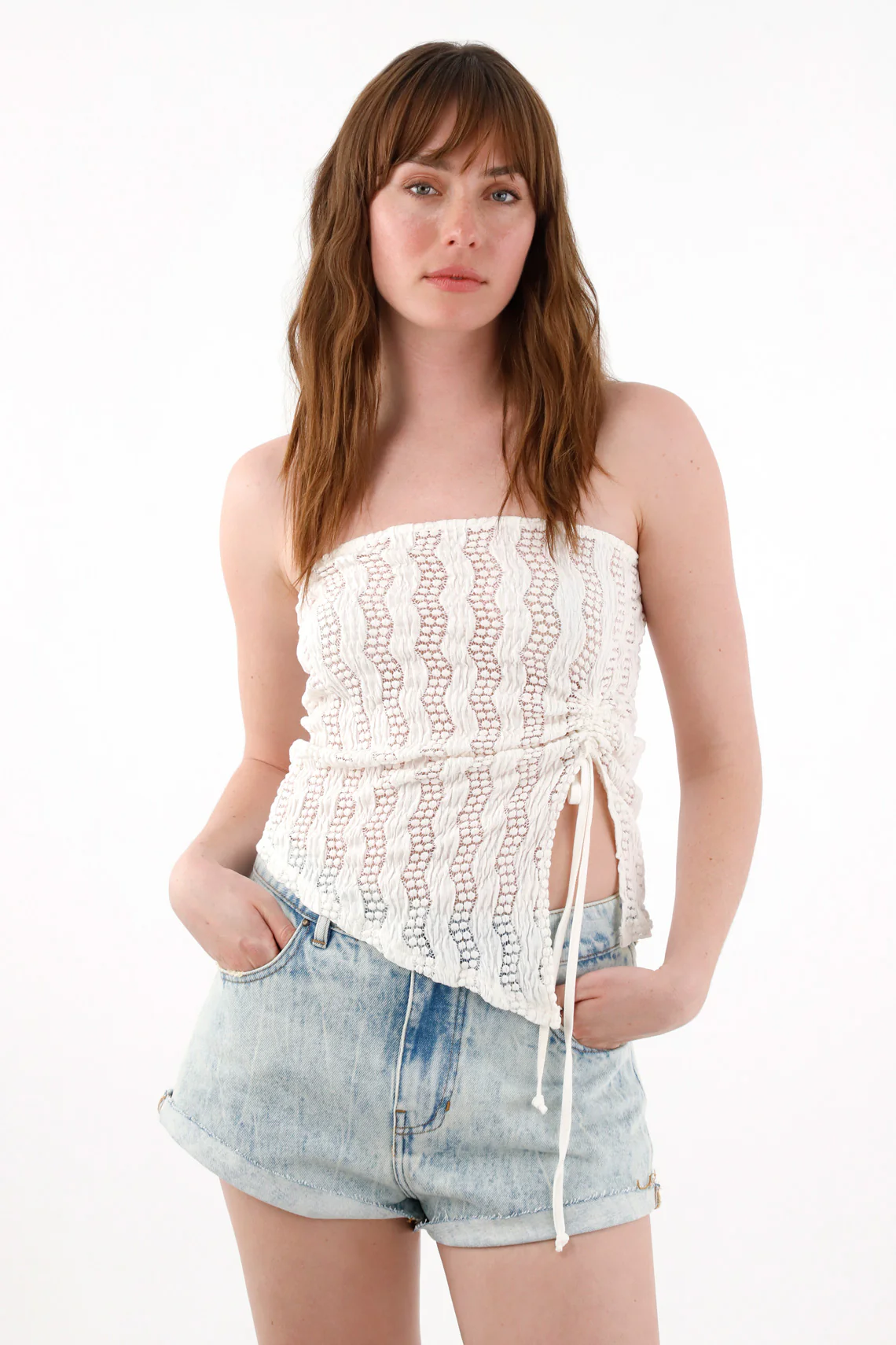 Women's Light Blue 100% Cotton Shorts - Image 2