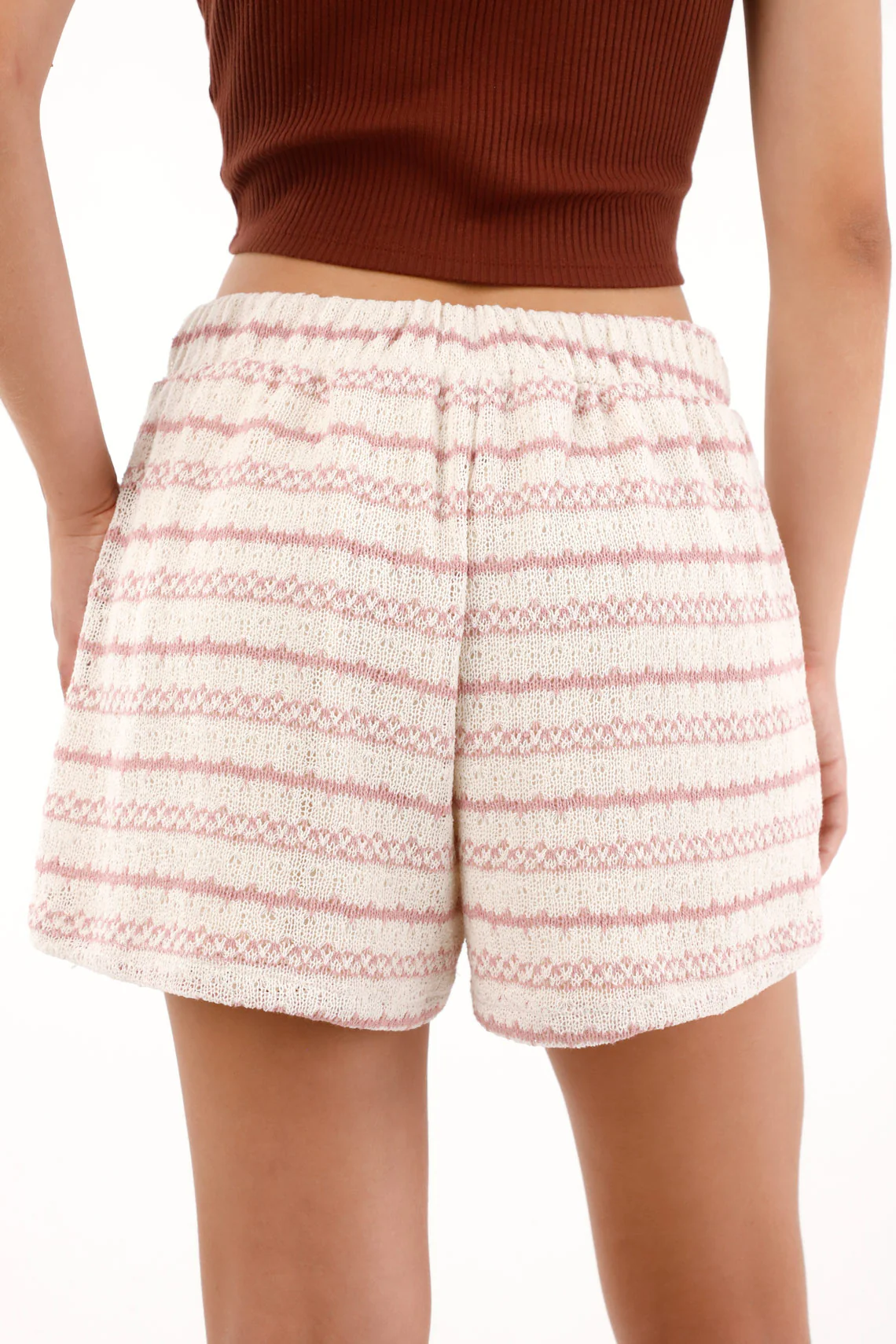 Women's Striped Knit Shorts - Image 4