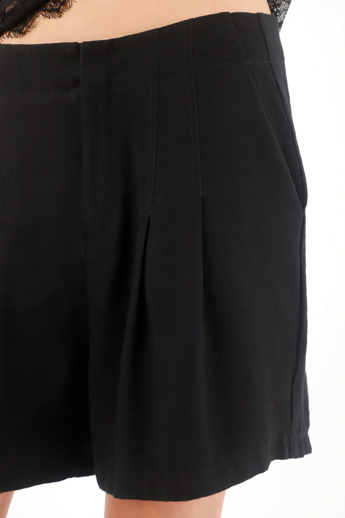 Women's Black Tailored Shorts - Image 5