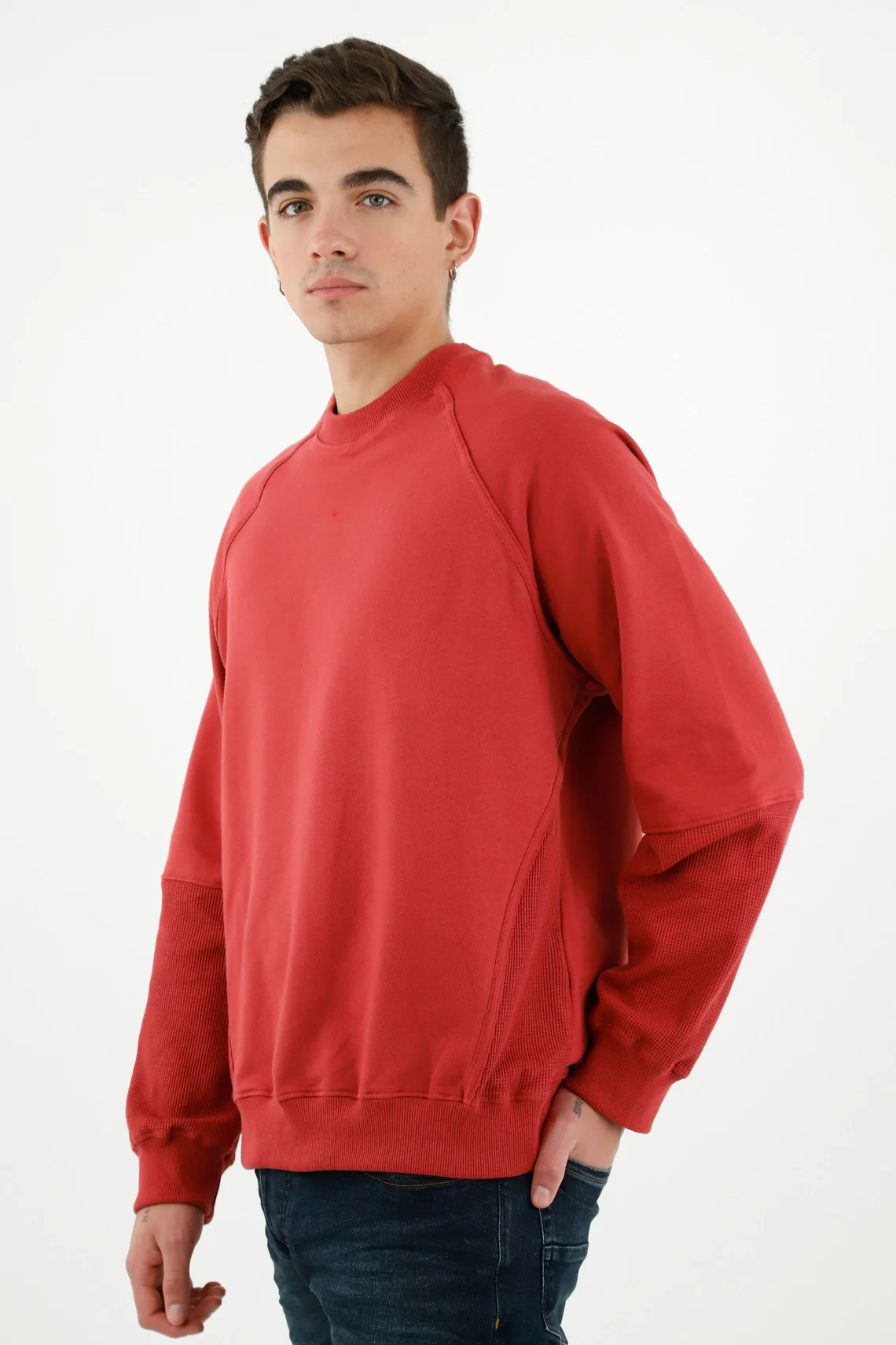 Men's Red Embroidered Sweater - Image 3