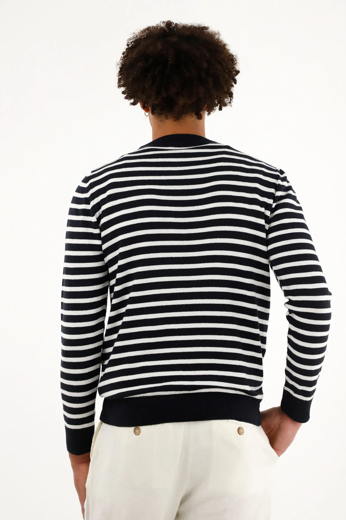 Men's blue striped hoodie - Image 4