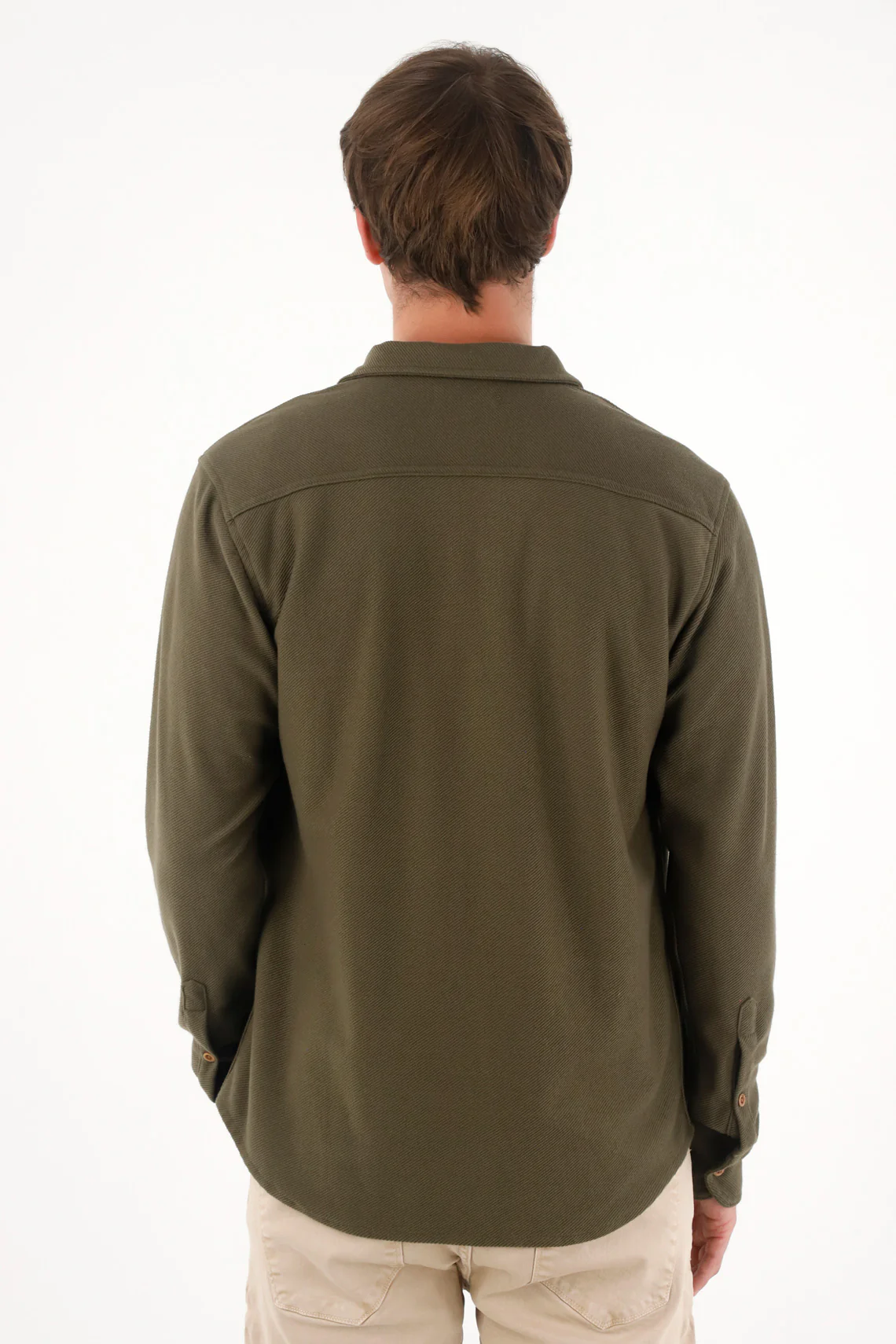 Green Button-Up Sweatshirt for Men - Image 4