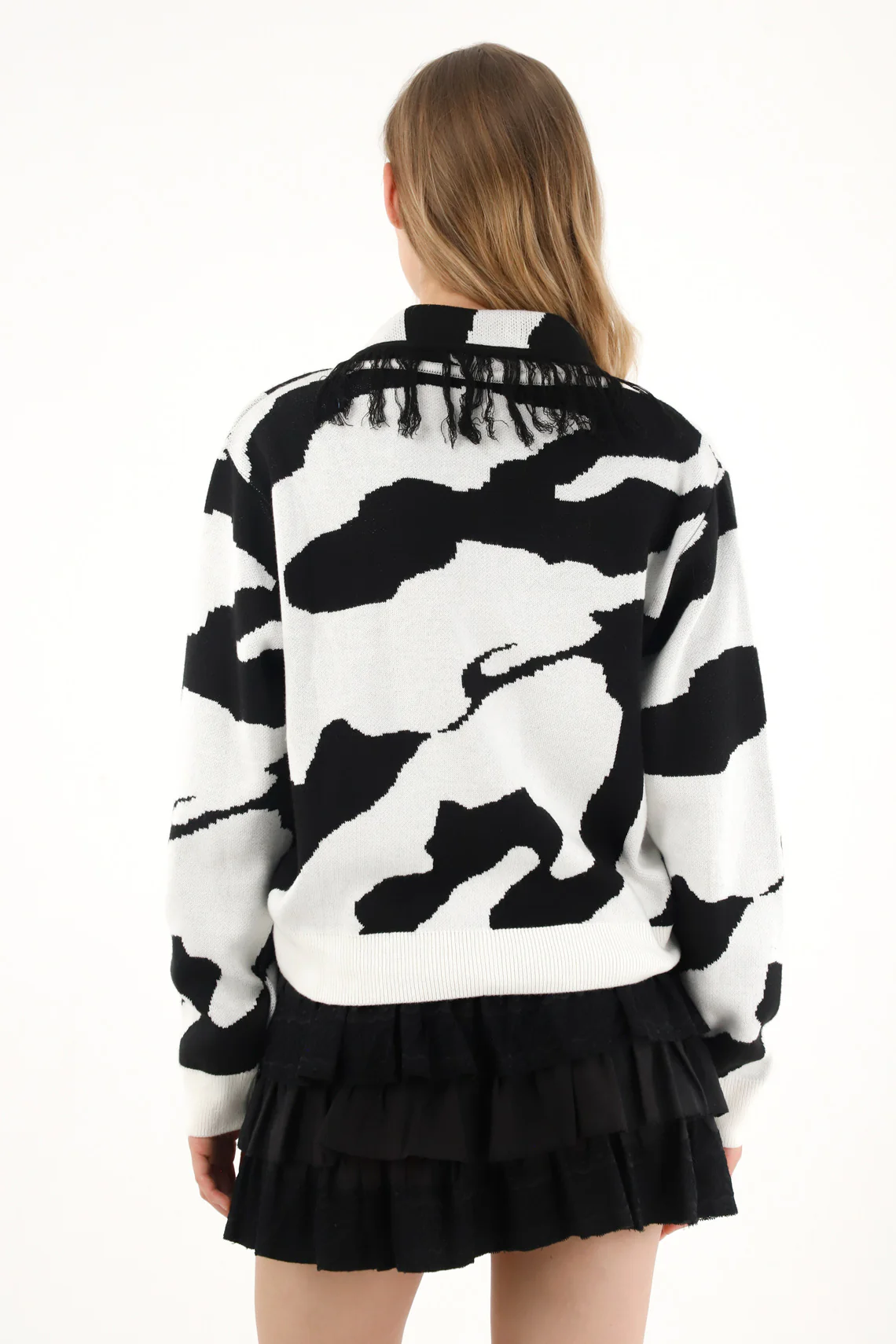 Women's Fringe Animal Print Hoodie - Image 4