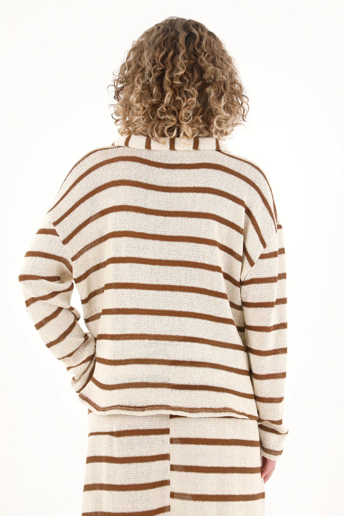 Women's Cream Striped Pullover - Image 4