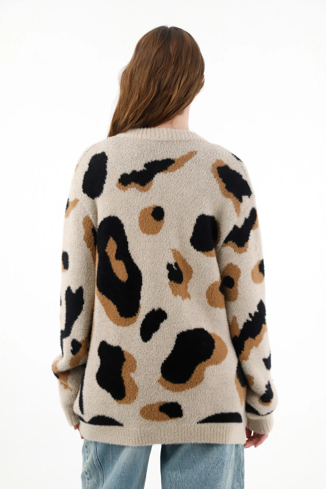Oversized Animal Print Pullover for Women - Image 5