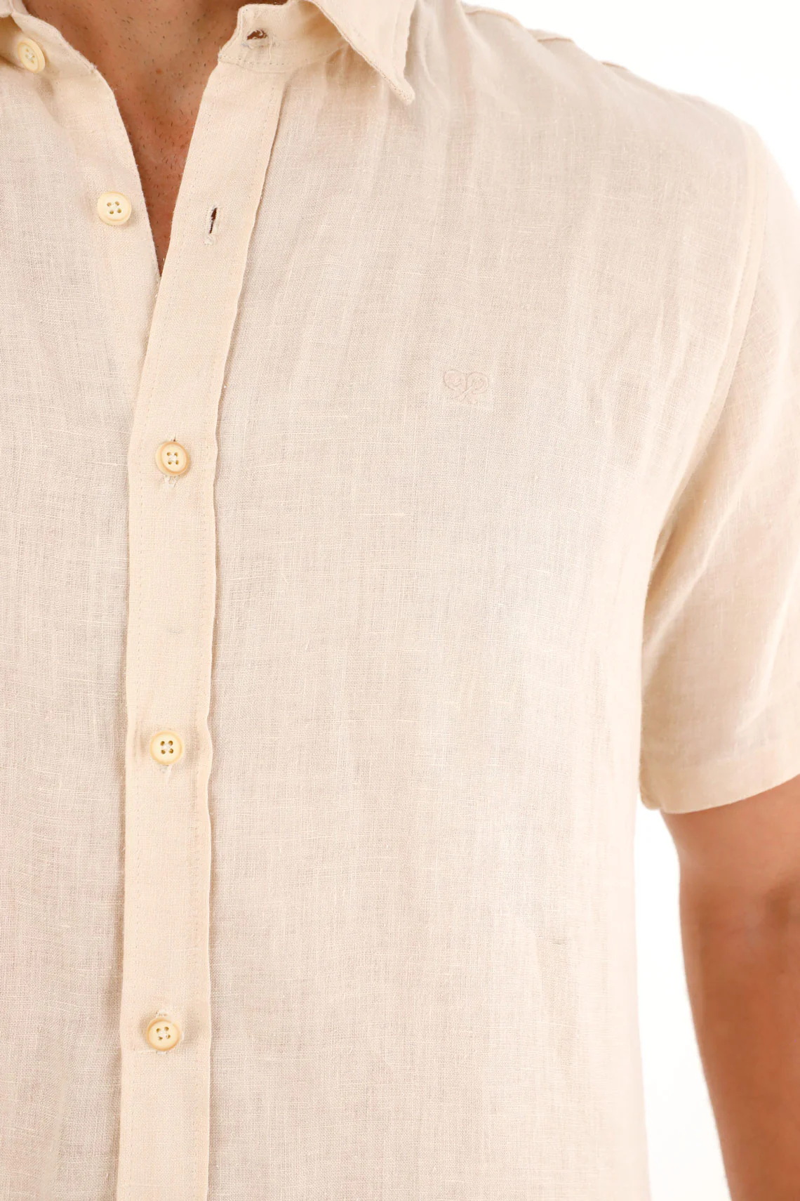 Men's Short Sleeve Shirt in 100% Raw Linen - Image 3