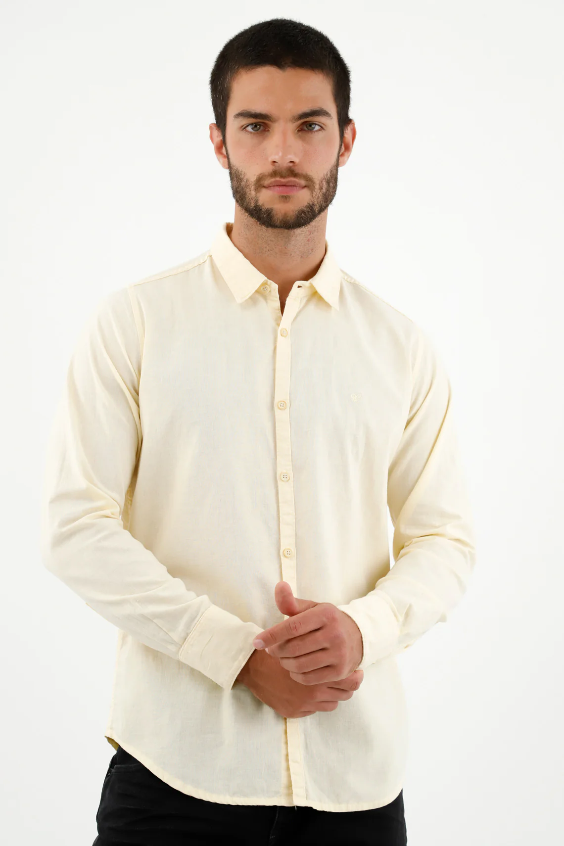 Men's Ecru Linen Shirt - Image 3