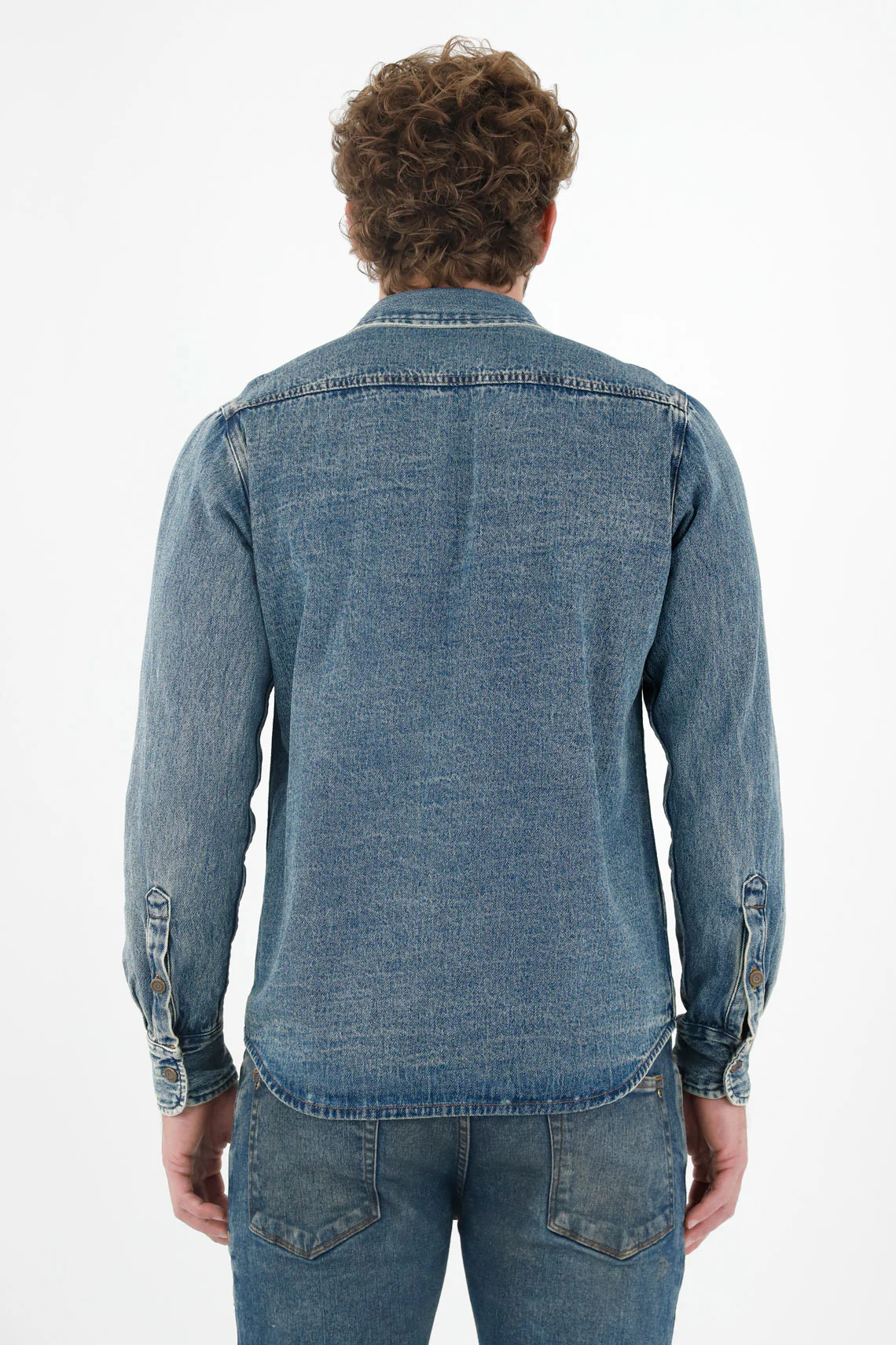 Men's Blue Denim Shirt - Image 4