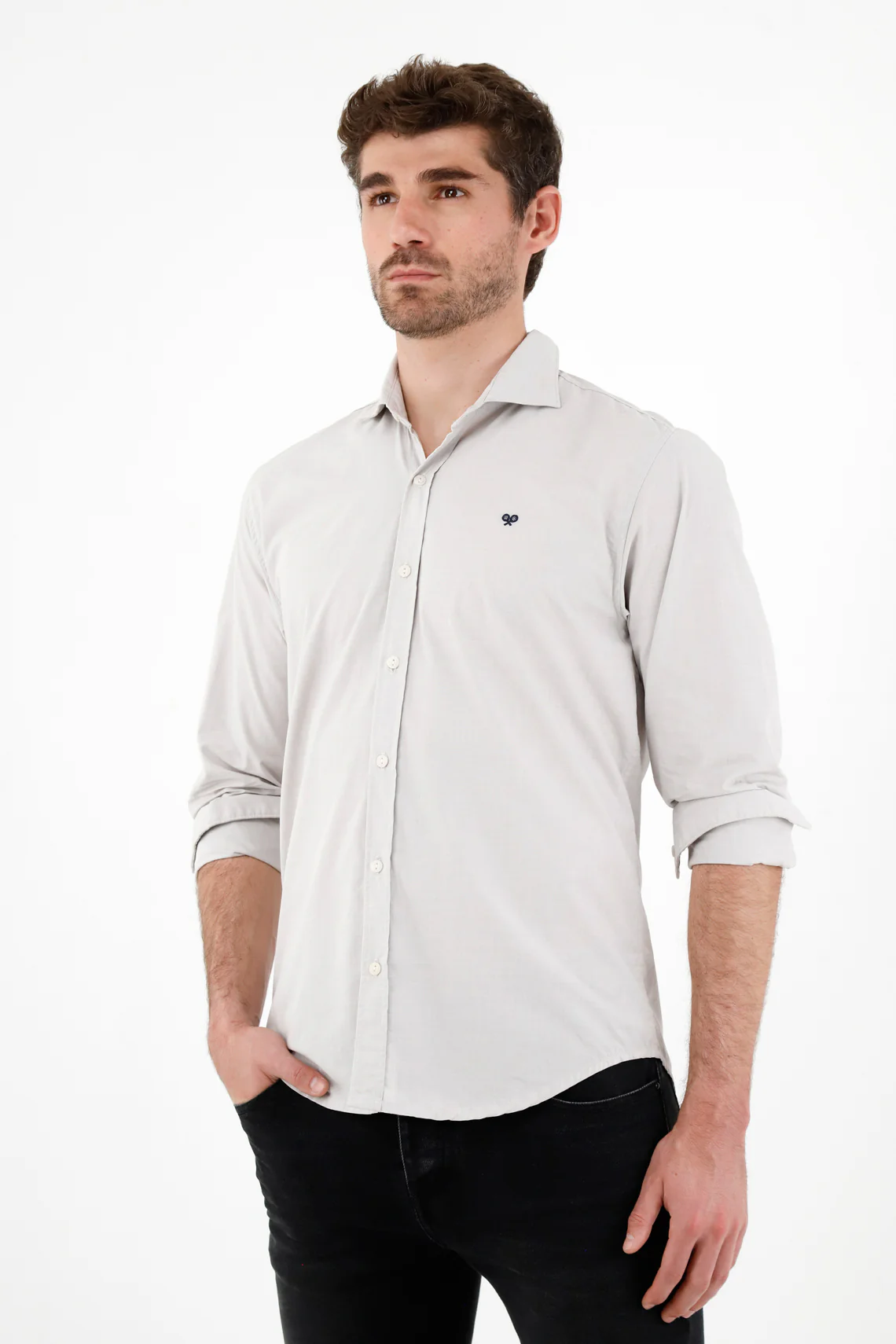 Men's Gray Pre-dyed Shirt - Image 2