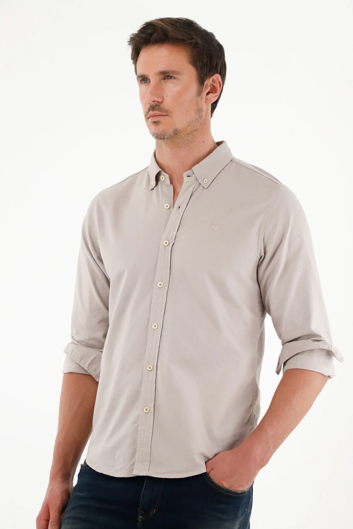 Men's Classic Fit Gray Shirt - Image 2