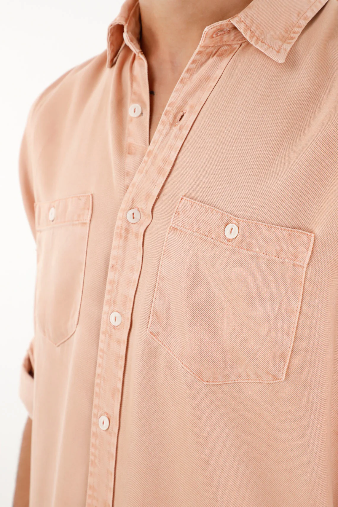 Men's Pink Long Sleeve Shirt with Overdyed Tint - Image 3