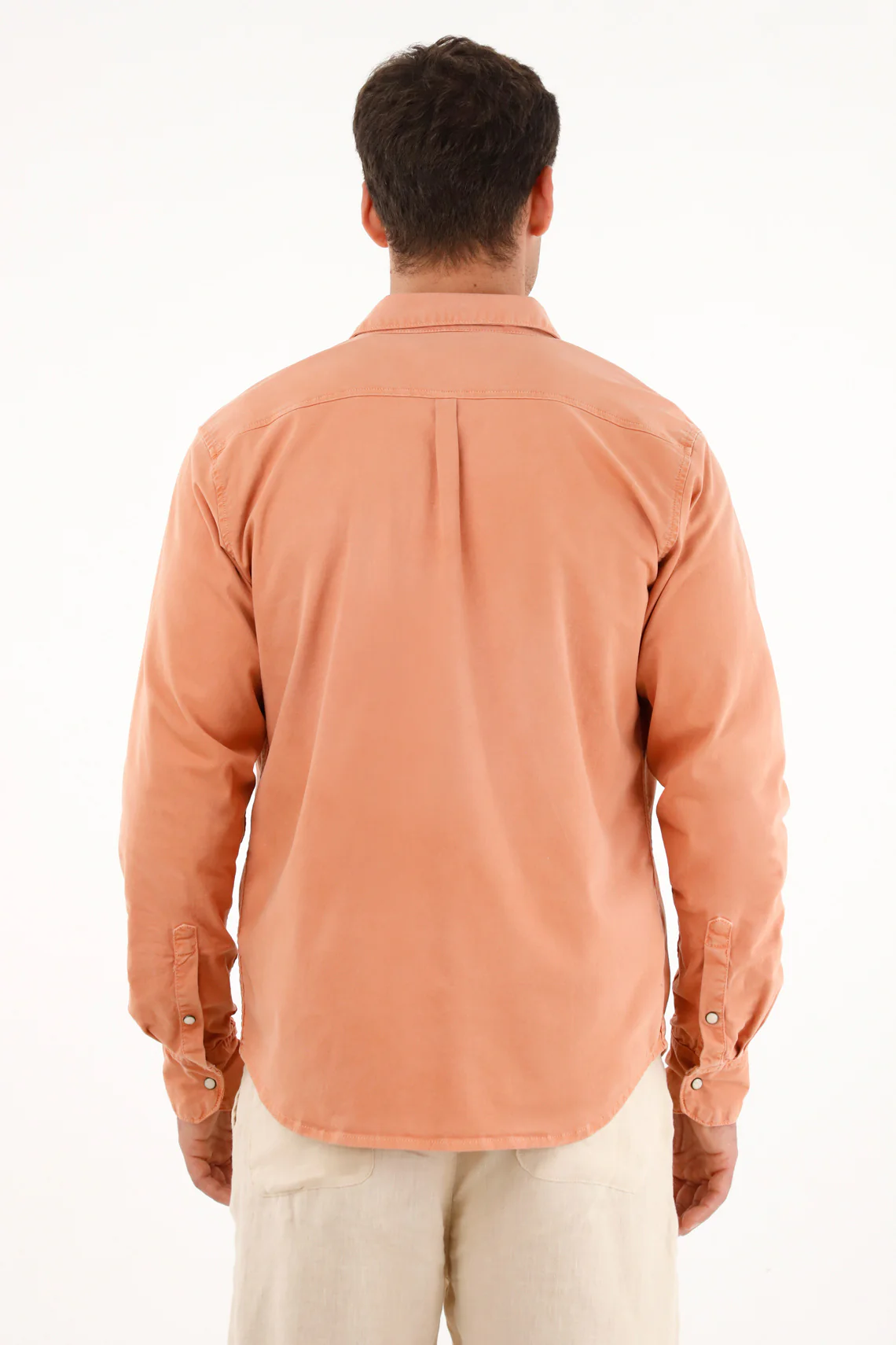 Men's Long Sleeve Orange Shirt - Image 4