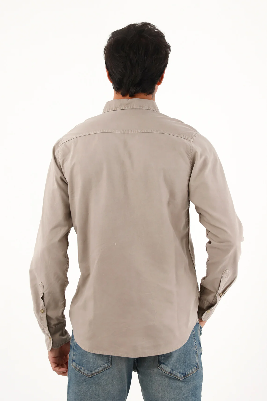 Men's Brown Long Sleeve Oxford Shirt - Image 4