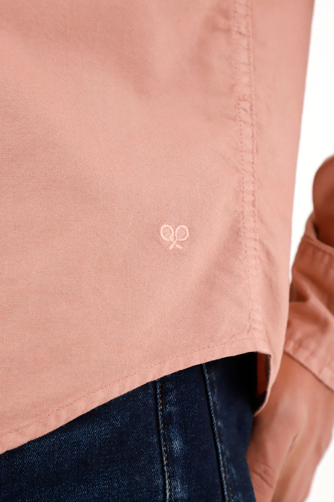 Men's Pink Long Sleeve Oxford Shirt - Image 3