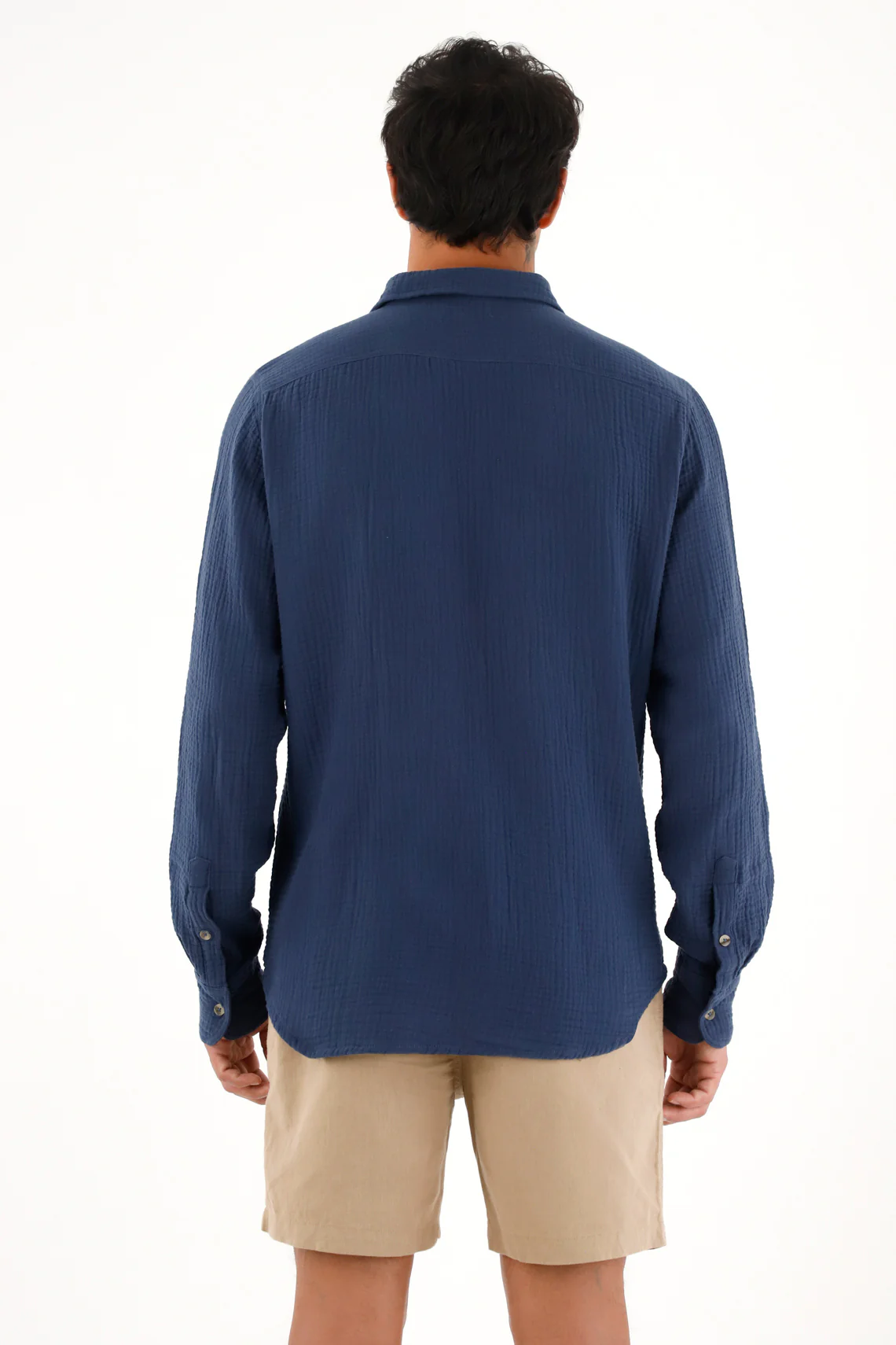 Men's Long Sleeve Blue Shirt - Image 4