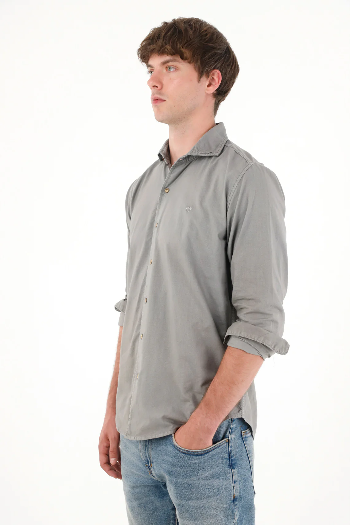 Men's Gray Long Sleeve Shirt