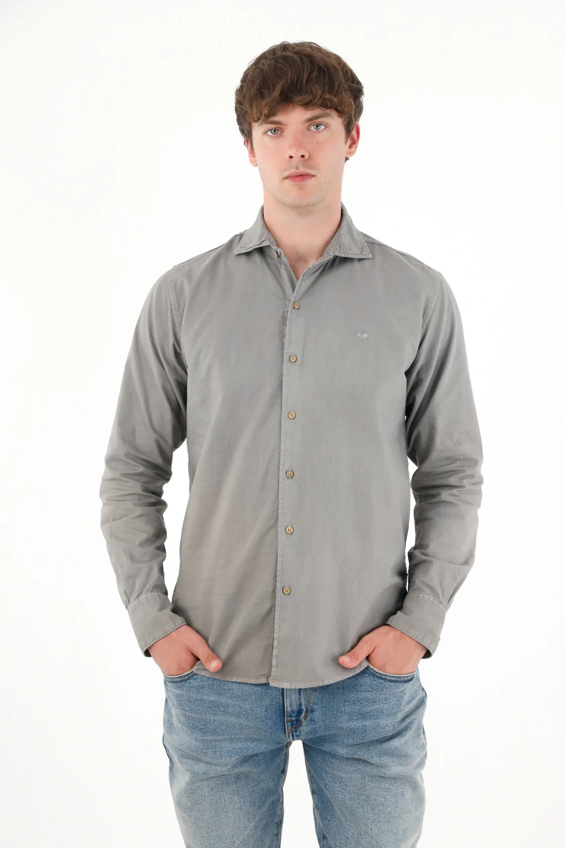 Men's Gray Long Sleeve Shirt - Image 2