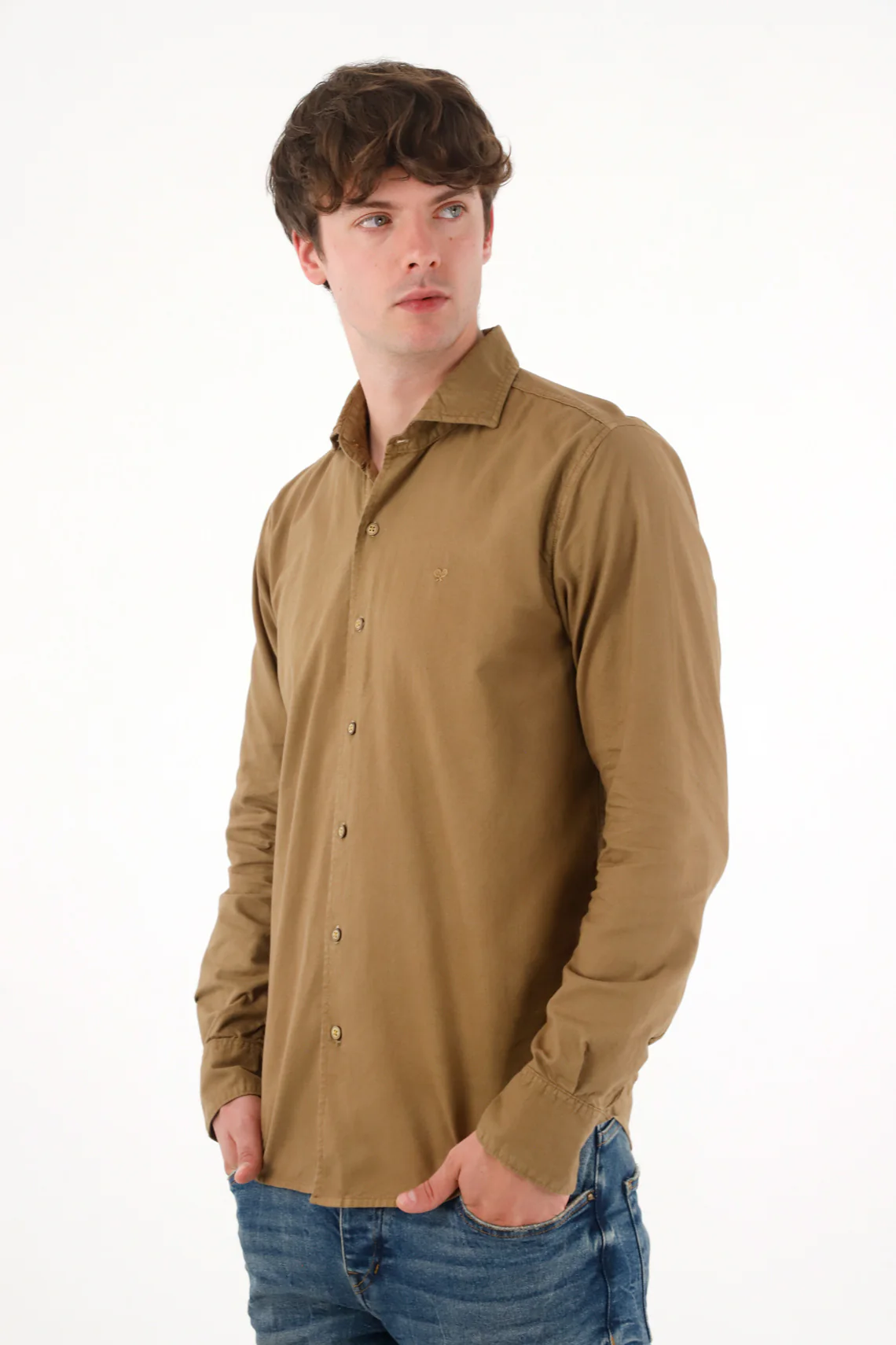 Men's Long Sleeve Brown Shirt