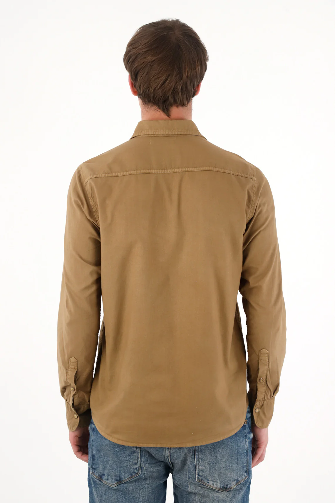 Men's Long Sleeve Brown Shirt - Image 4