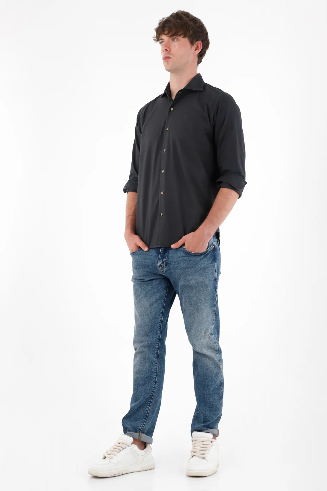 Black Long Sleeve Shirt for Men - Image 3