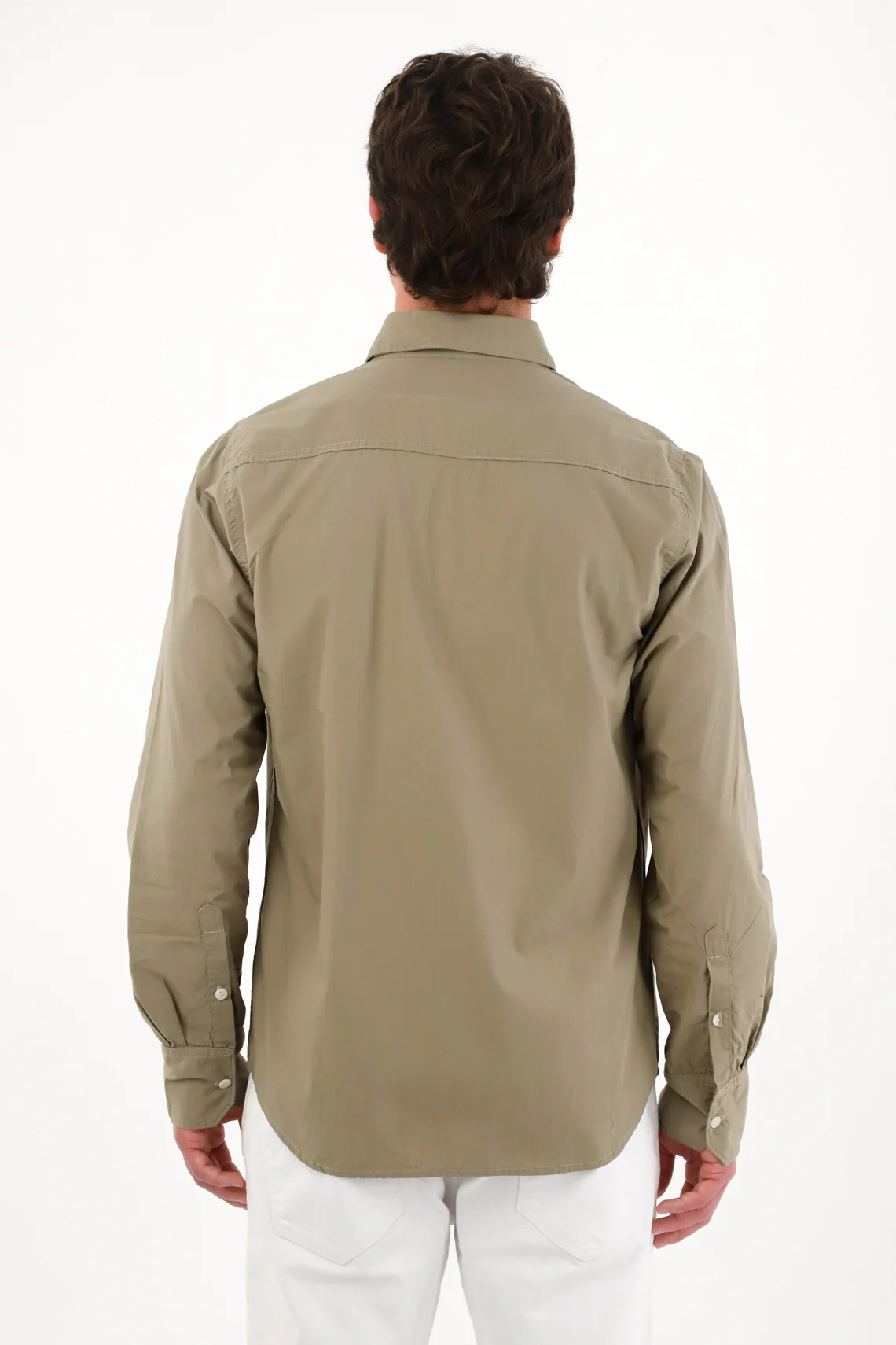 Green Long Sleeve Shirt with Pocket for Men - Image 4