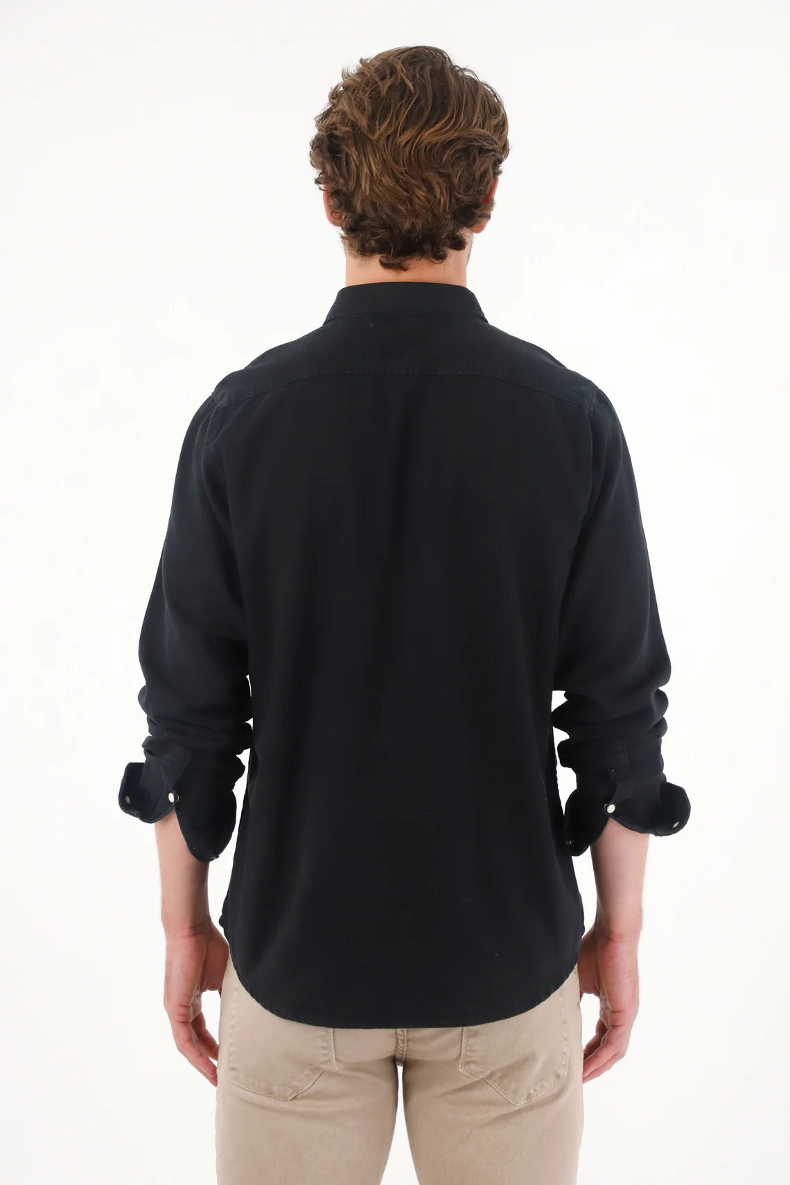 Lightweight Black Long Sleeve Shirt for Men - Image 4