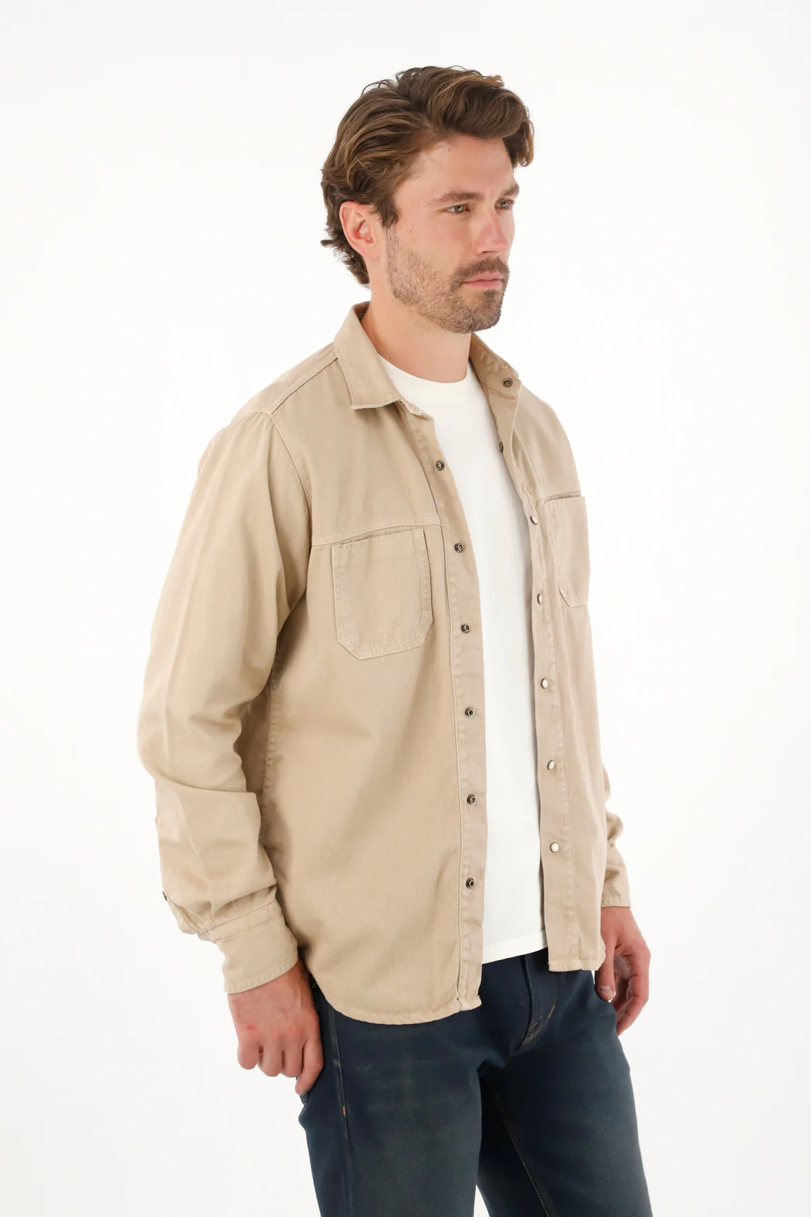 Lightweight Long Sleeve Brown Shirt for Men - Image 3