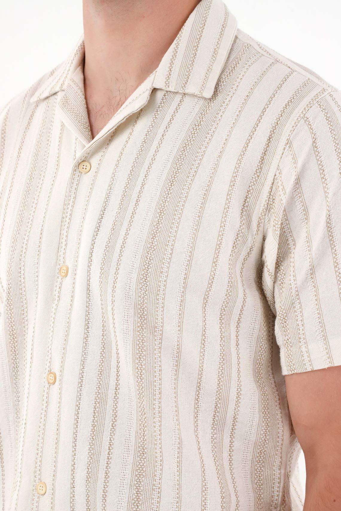Men's Short Sleeve Cream Shirt - Image 2