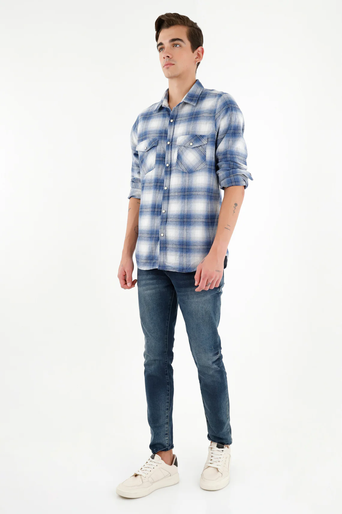 Men's Blue Flannel Shirt - Image 3