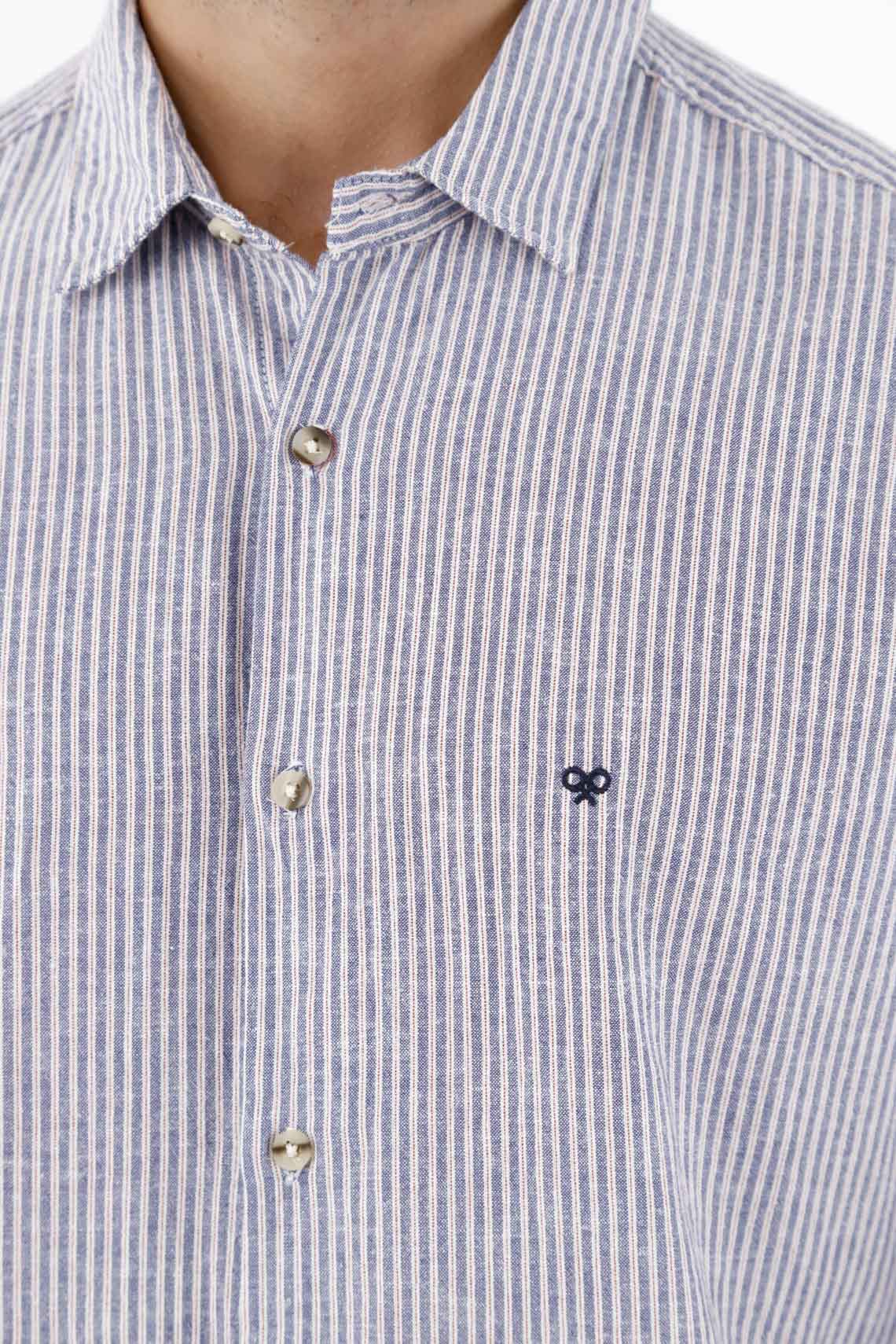 Men's Blue Pre-dyed Shirt - Image 3