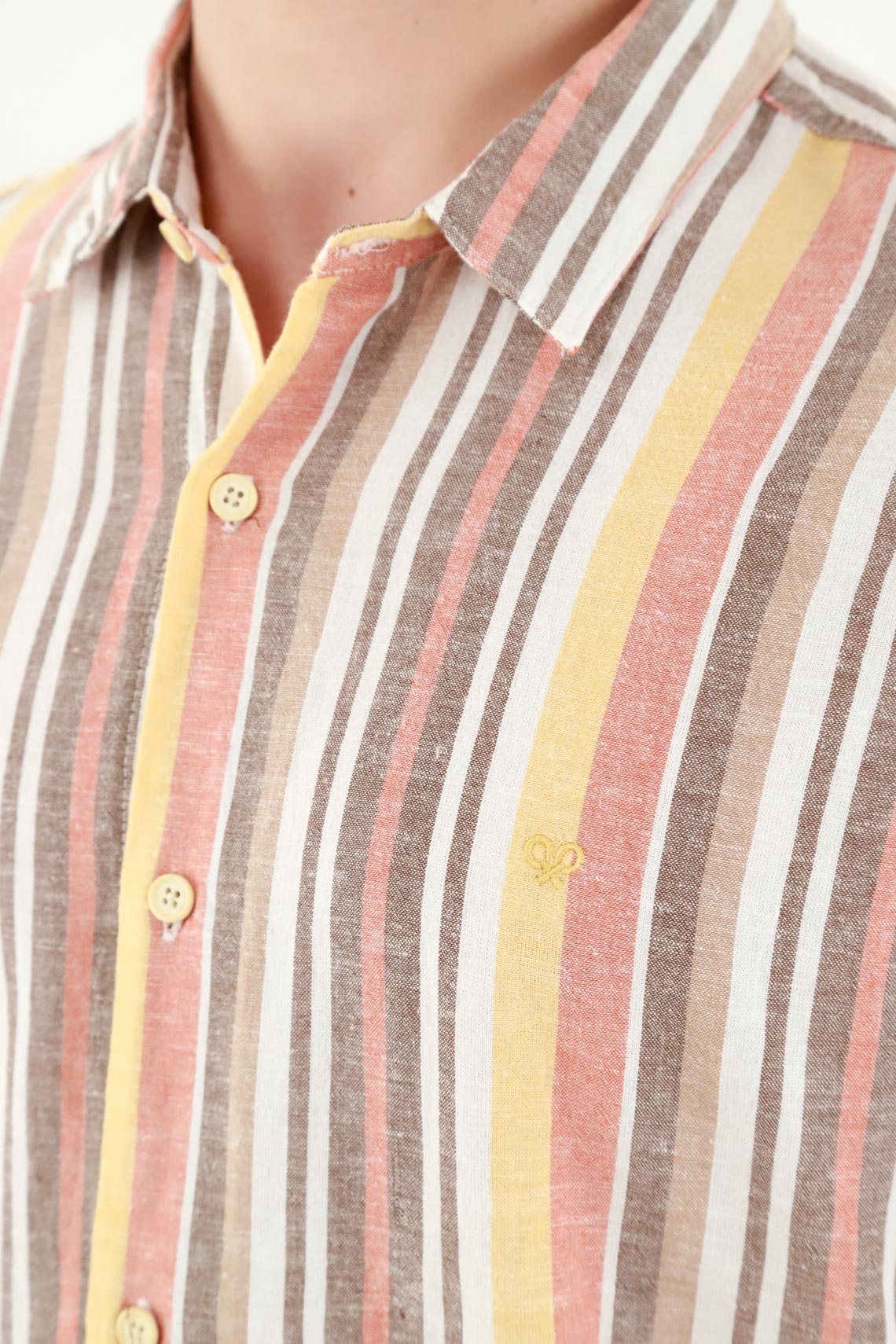 Men's Striped French Collar Shirt - Image 3